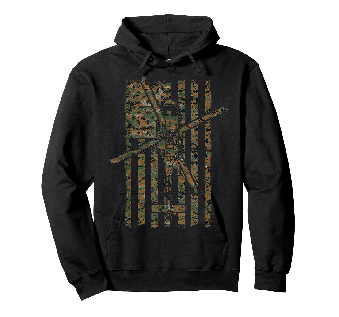 SH-60 Sea Hawk Helicopter Woodland Camo Vintage Flag T-shirt T-Shirt