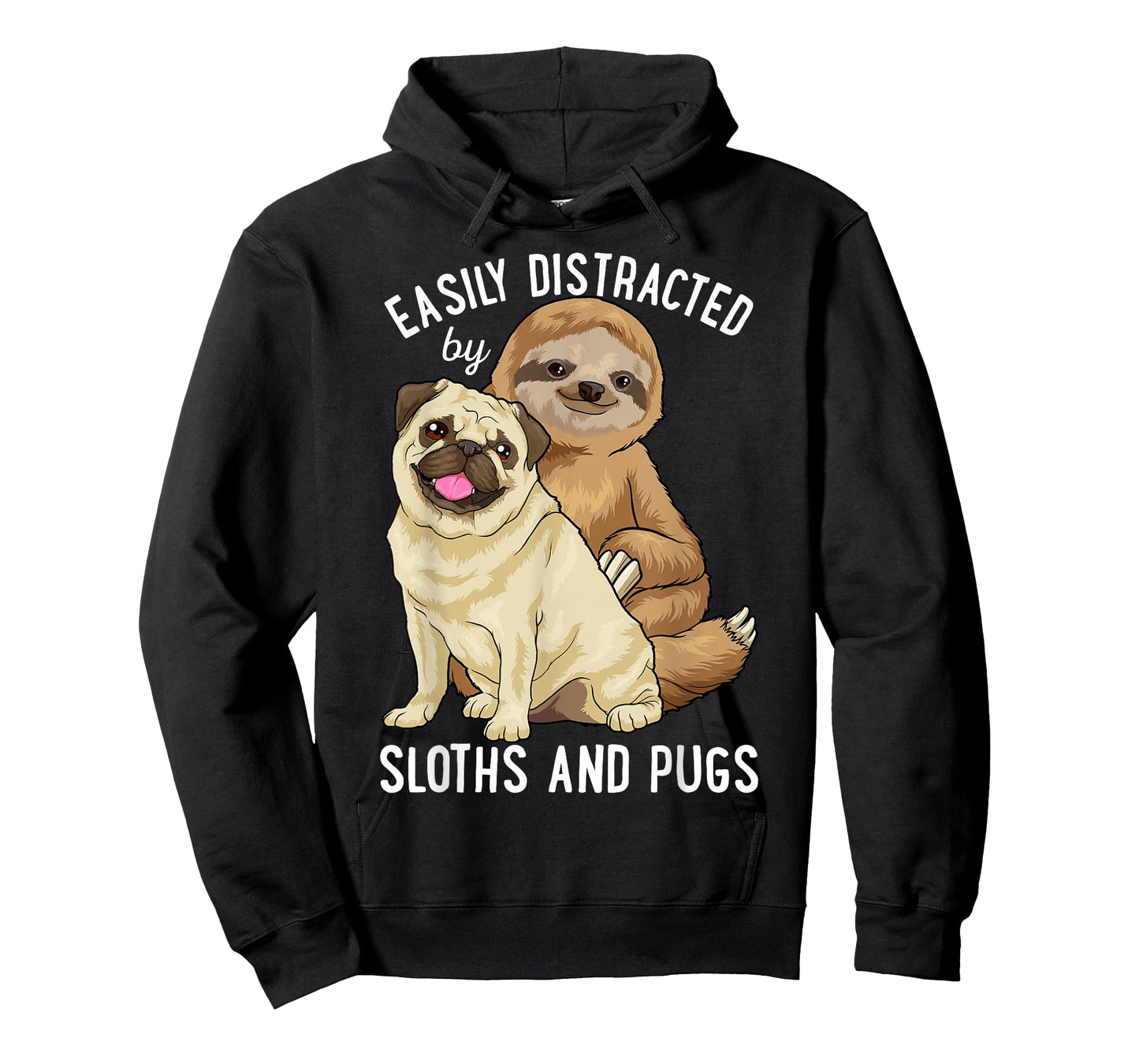Easily Distracted By Sloths And Pugs Cute Sloth Gifts T-Shirt