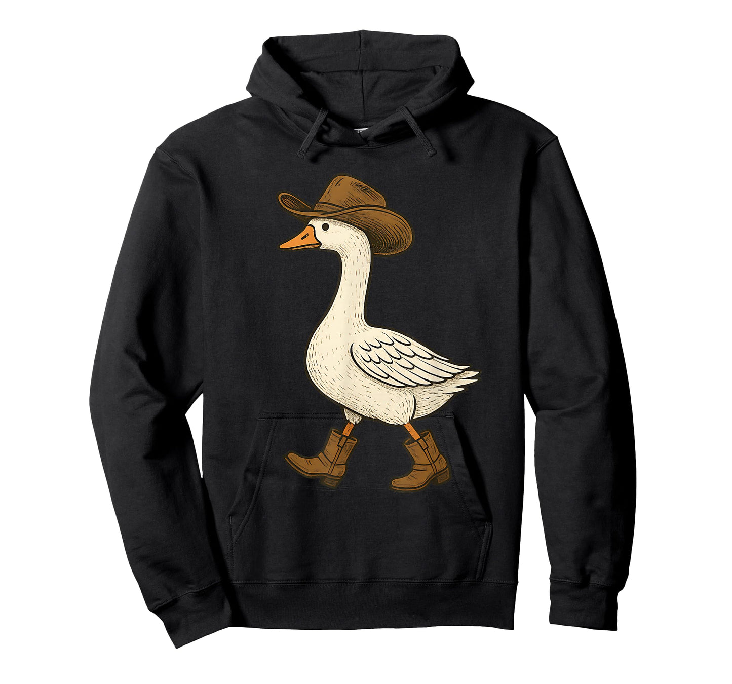 Cowboy Goose Funny Western Walking Boots Hat Humor Design T-Shirt