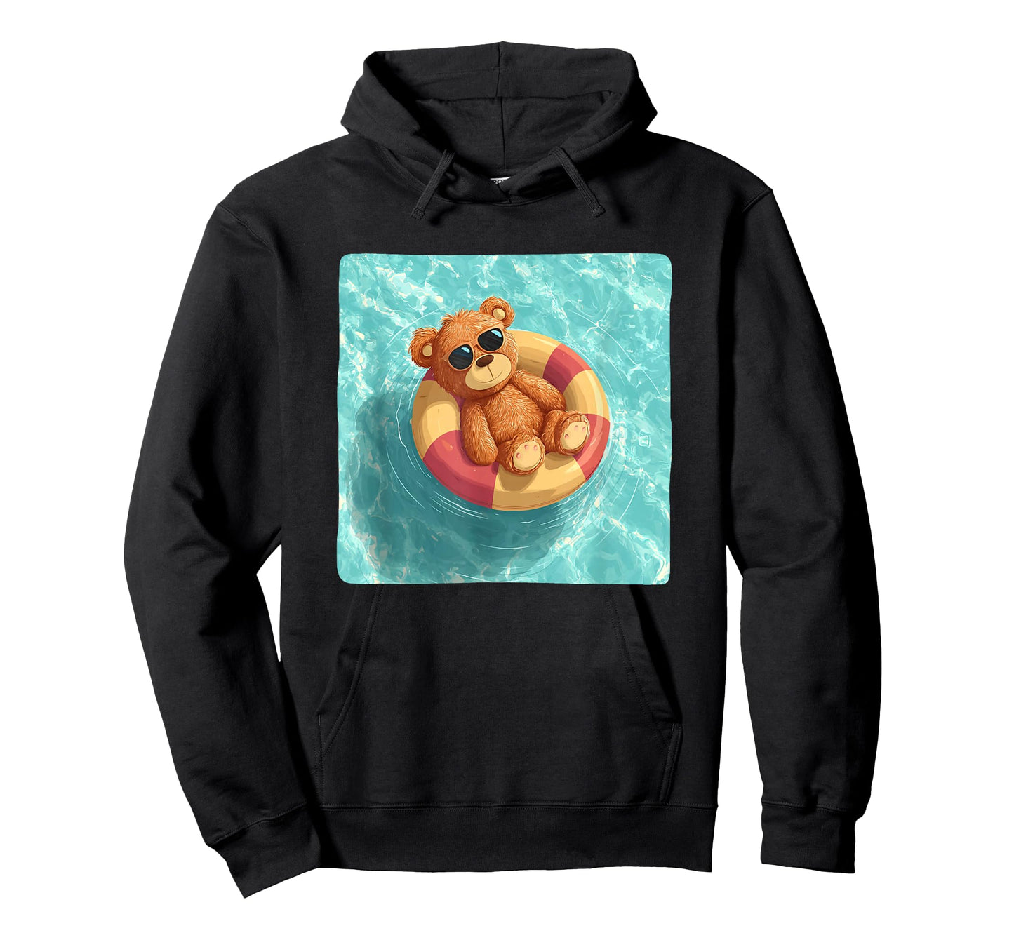 Funny Teddy Bear in Pool Ring for Vacation Lovers T-Shirt