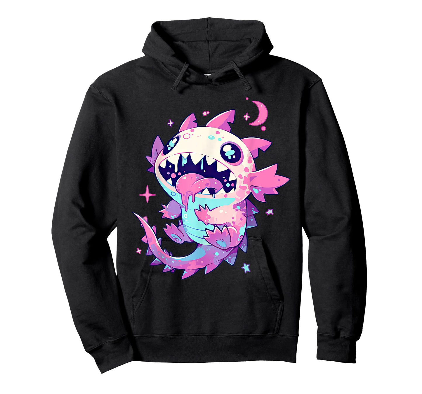 Kawaii Pastel Goth Creepy Cute Pink Zombie Axolotl T-Shirt