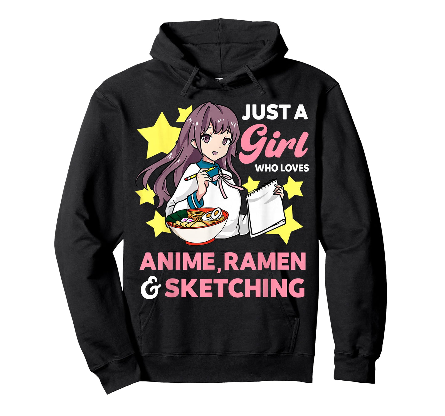 Just A Girl Who Loves Anime Ramen and Sketching Drawing Art T-Shirt