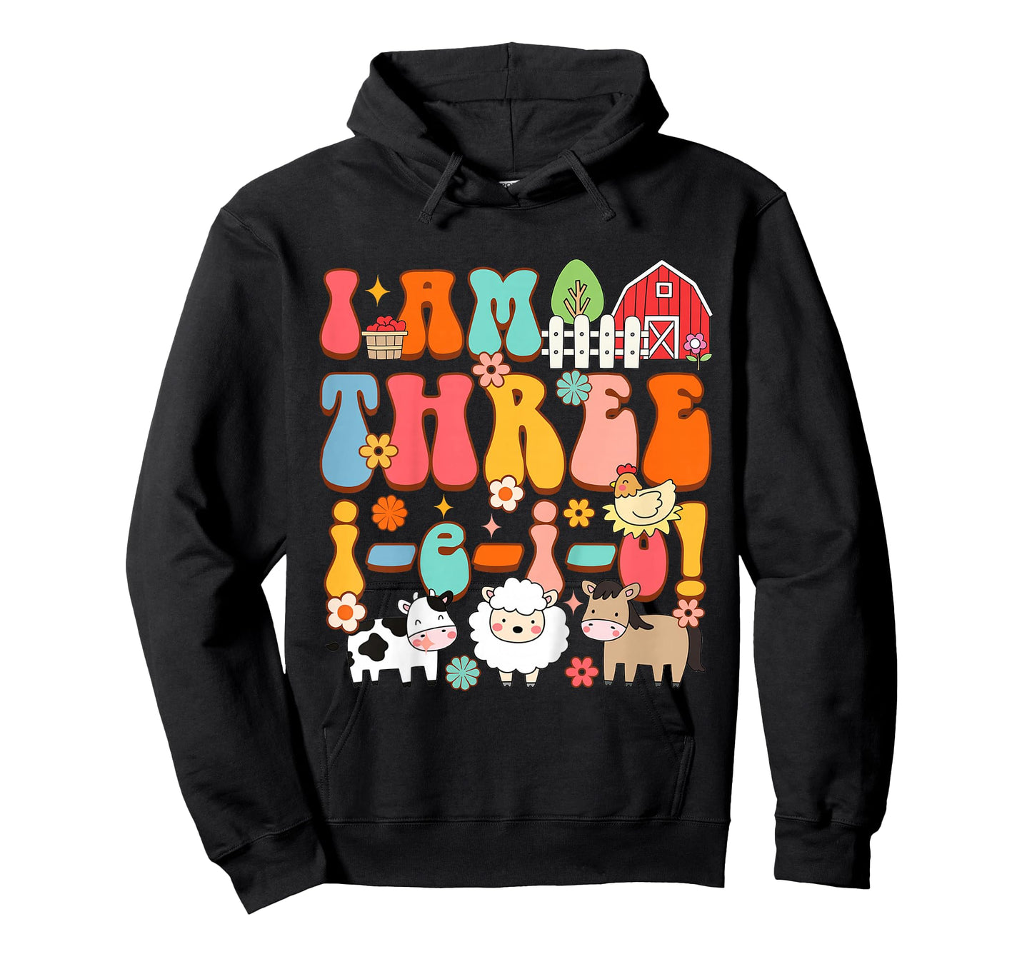 Kids 3rd Birthday Farm Life Farmer Third Bday I'm Three-i-e-i-o T-Shirt