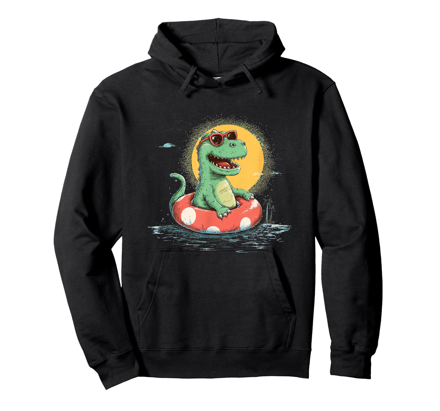 Holiday Dinosaur in Dotted Pool Ring for Boys and Girls T-Shirt