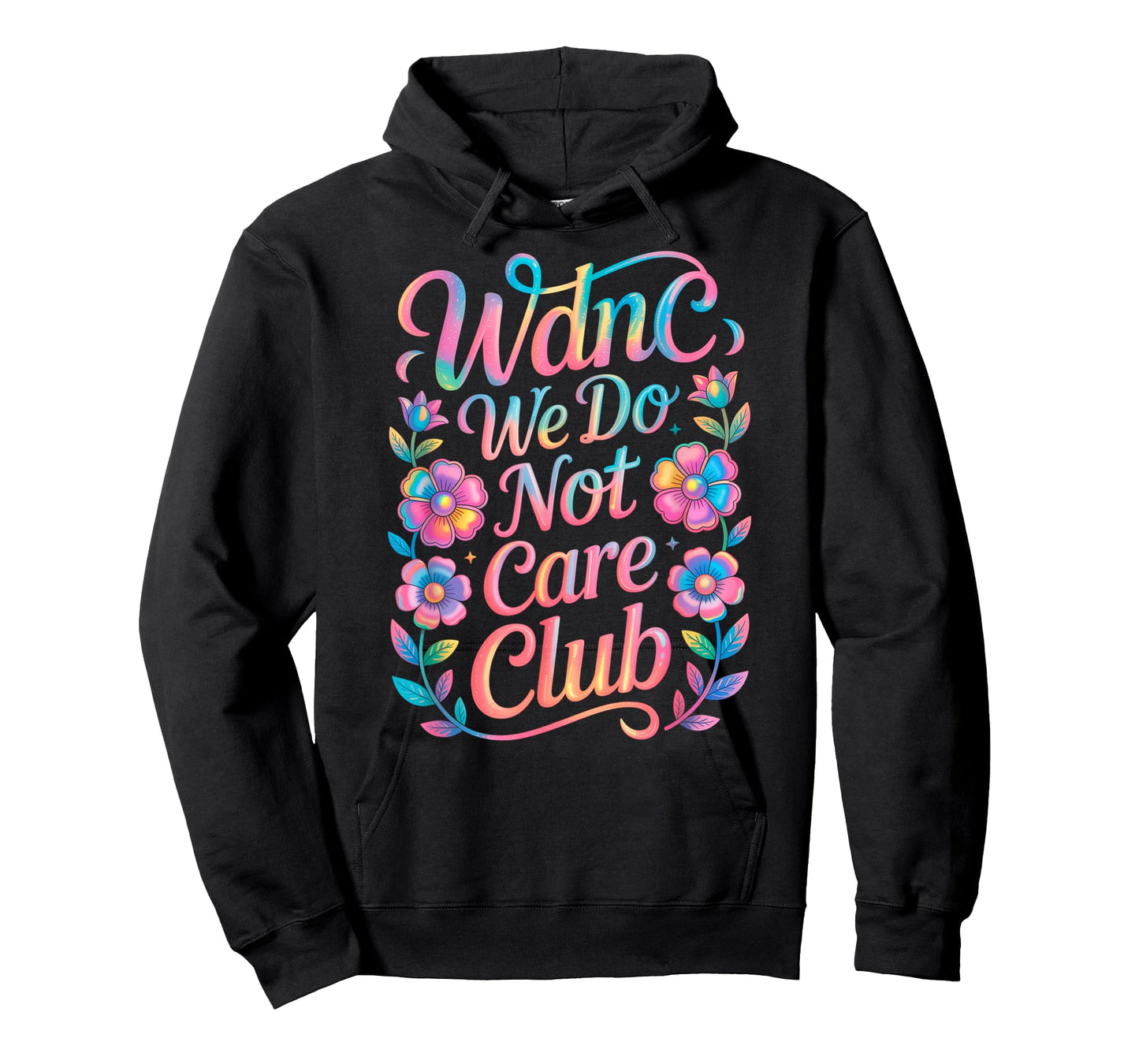 Retro WDNC We Do Not Care Club Floral Wildflowers Tee T-Shirt