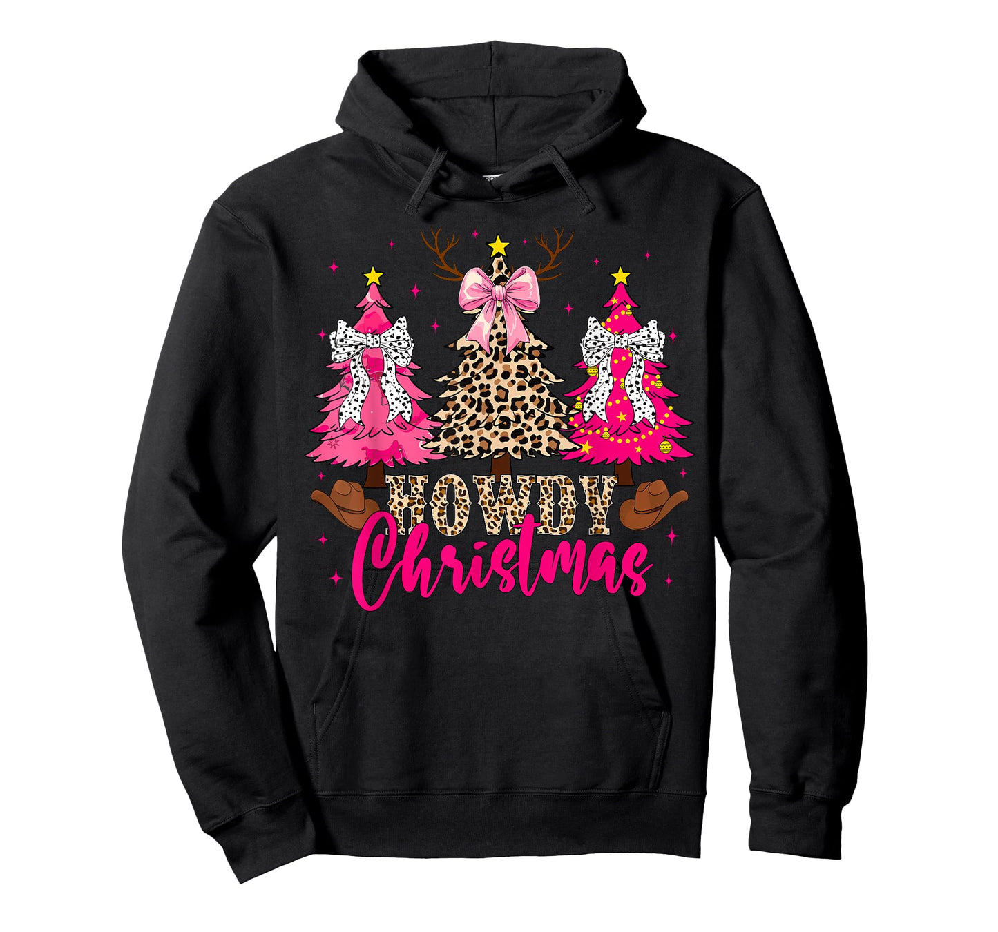 Howdy Christmas Trees Cowgirl Western Coquette Bow Women Kid T-Shirt