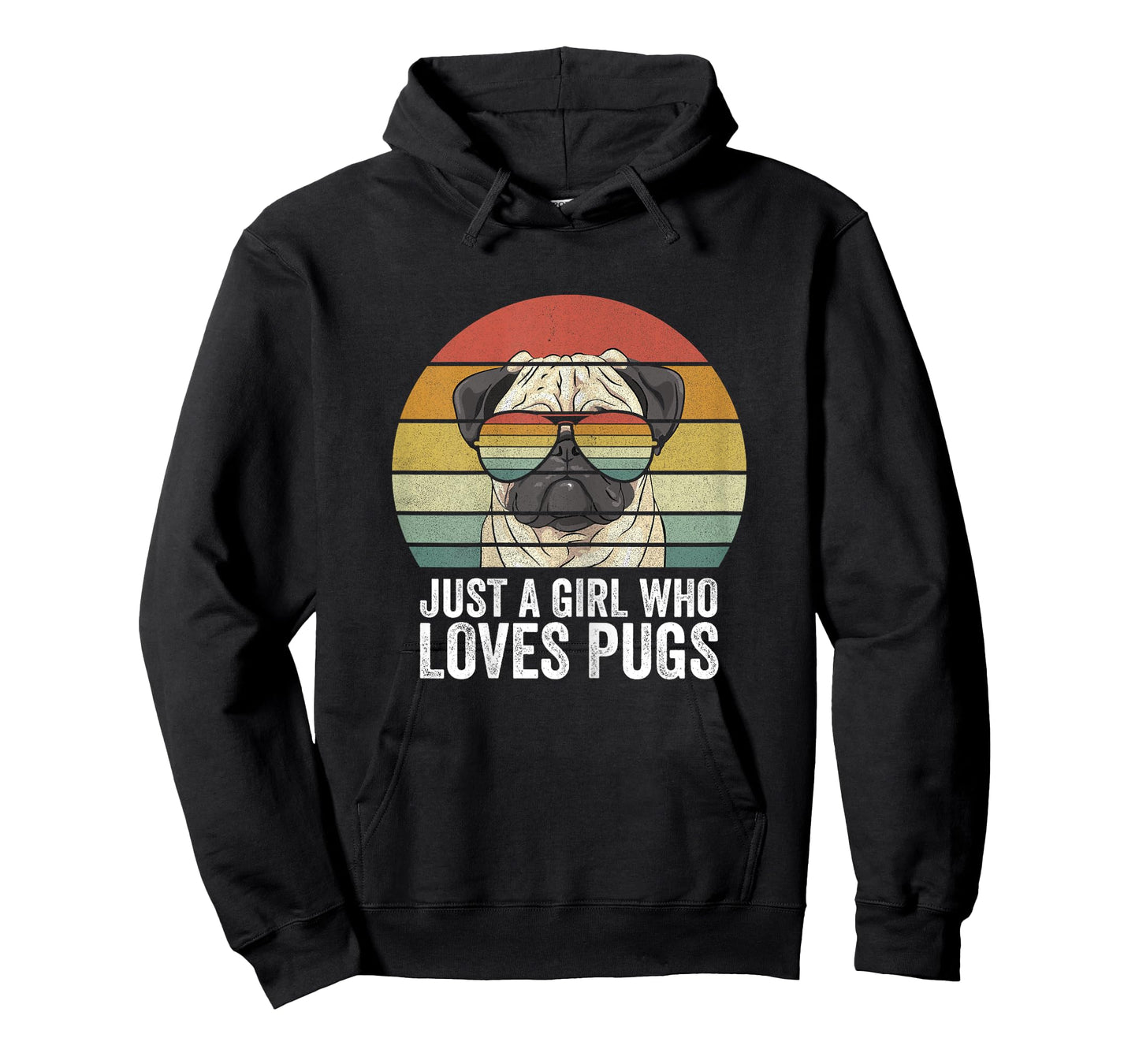 Retro Just A Girl Who Loves Pugs Shirt Funny Pug Dog Gifts T-Shirt