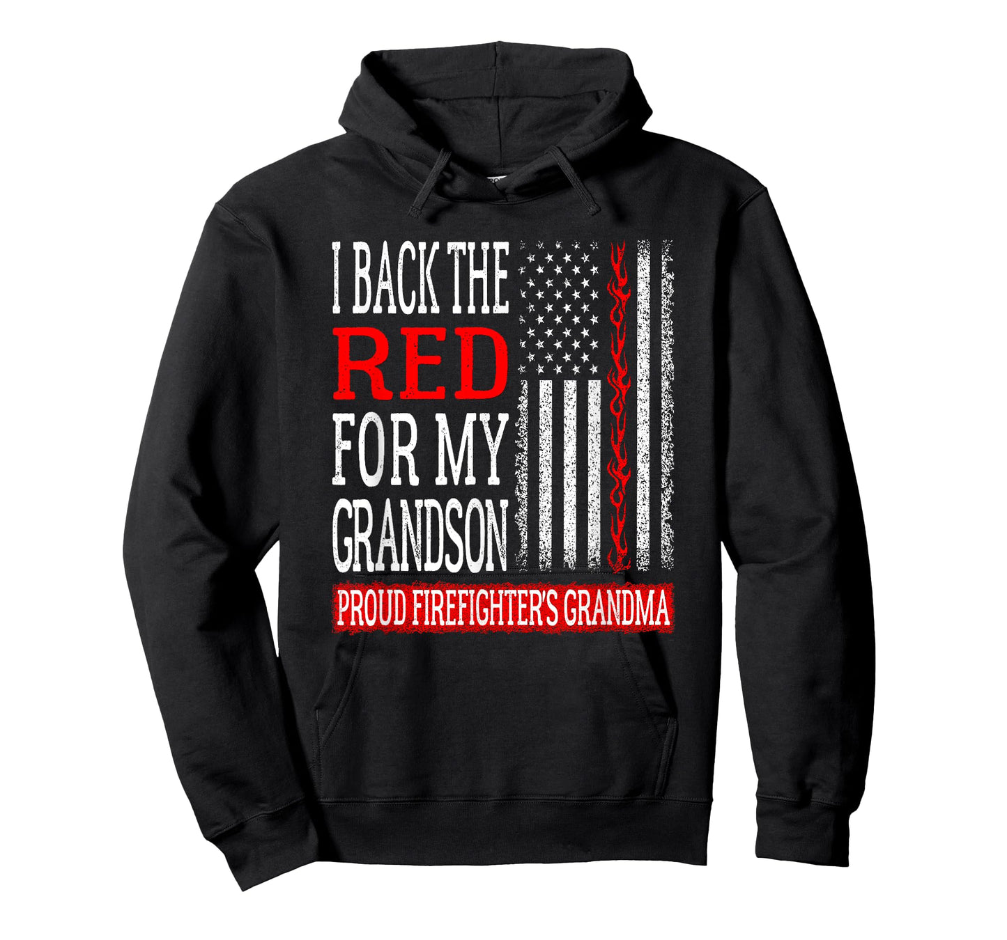 I Back The Red For My Grandson Firefighter's Grandma Family T-Shirt
