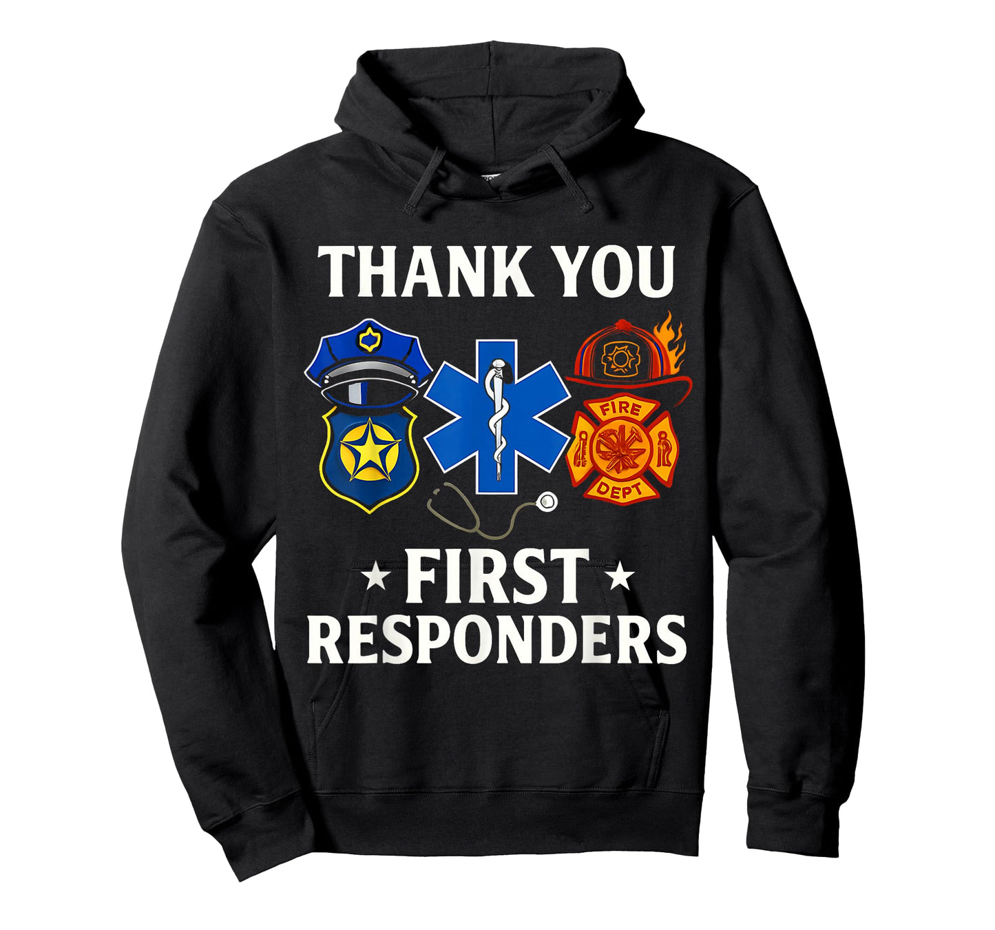 Thank You First Responders Patriotic EMT Police Fire Brigade T-Shirt
