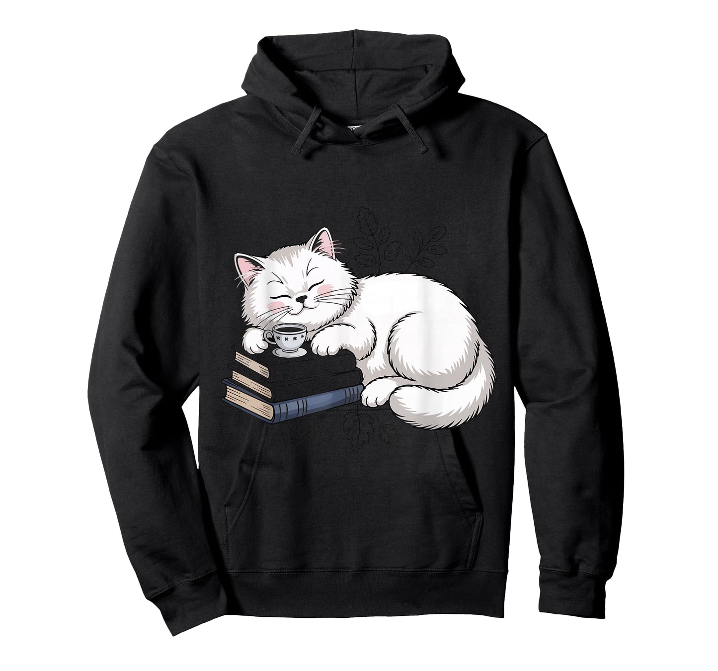 Funny Cat Sleeping Books Coffee Lover Cute Reading Bookworms T-Shirt