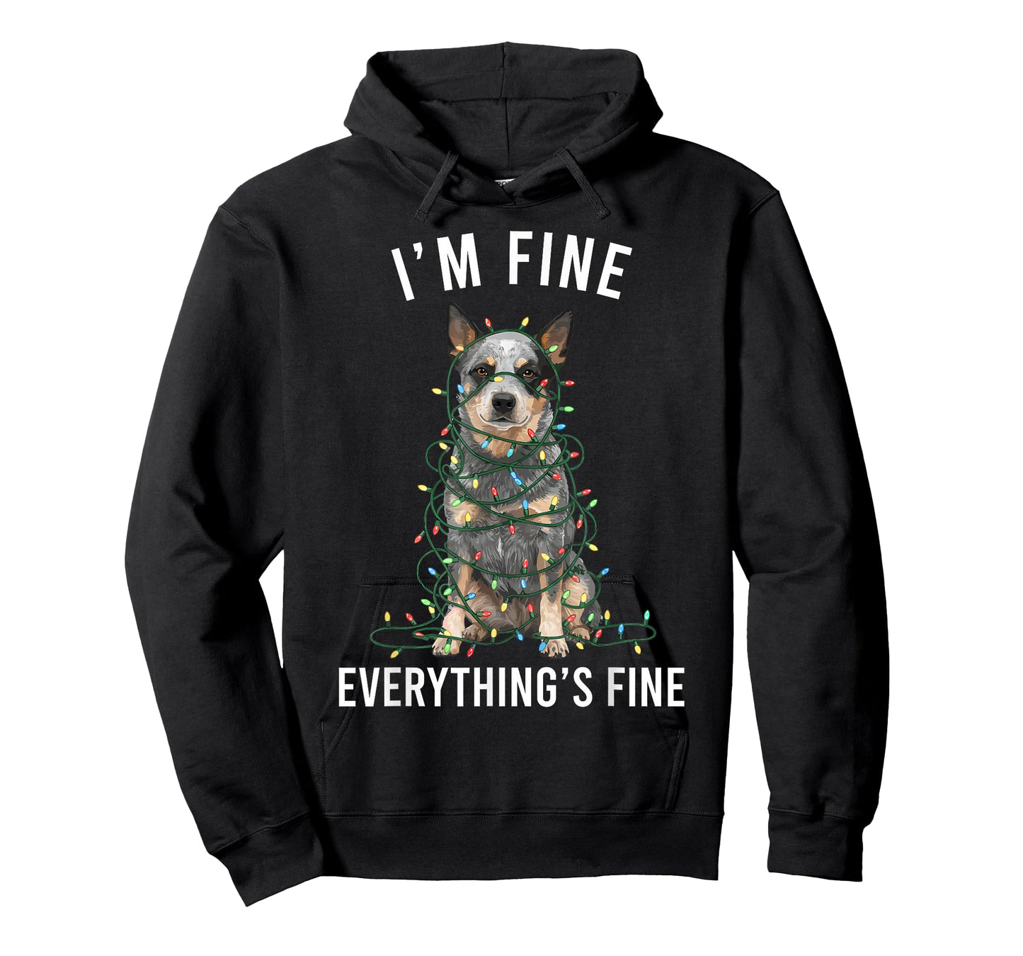 Blue Heeler Christmas I'm Fine Everything is Fine T-Shirt