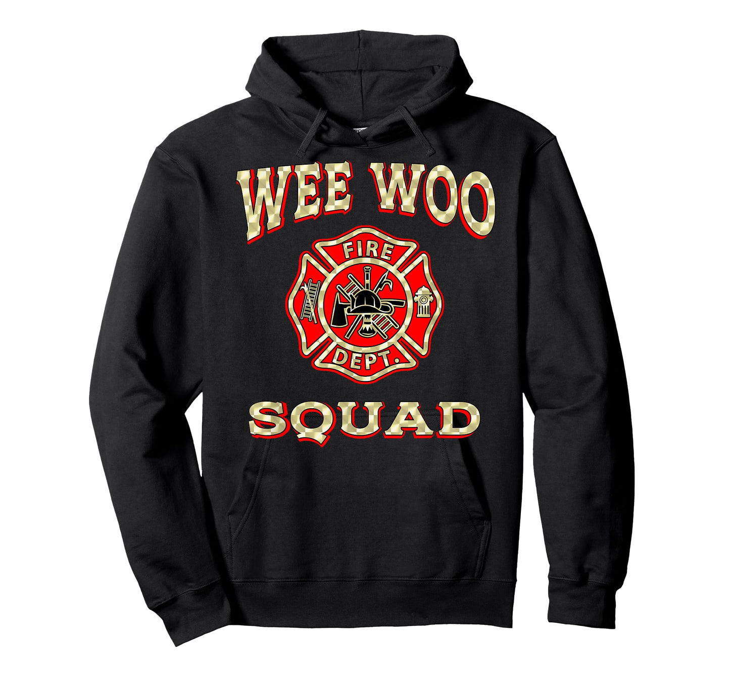 Wee WOO Squad Funny Firefighter Badge Marshal Fire Truck T-Shirt