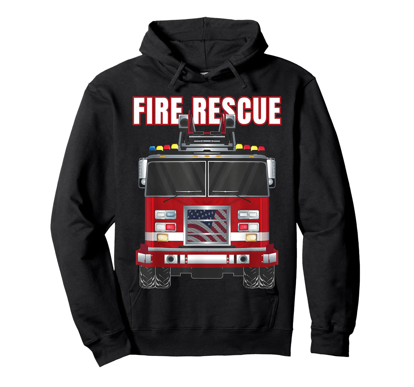 American Fire Rescue Firefighter Department Truck Fireman T-Shirt