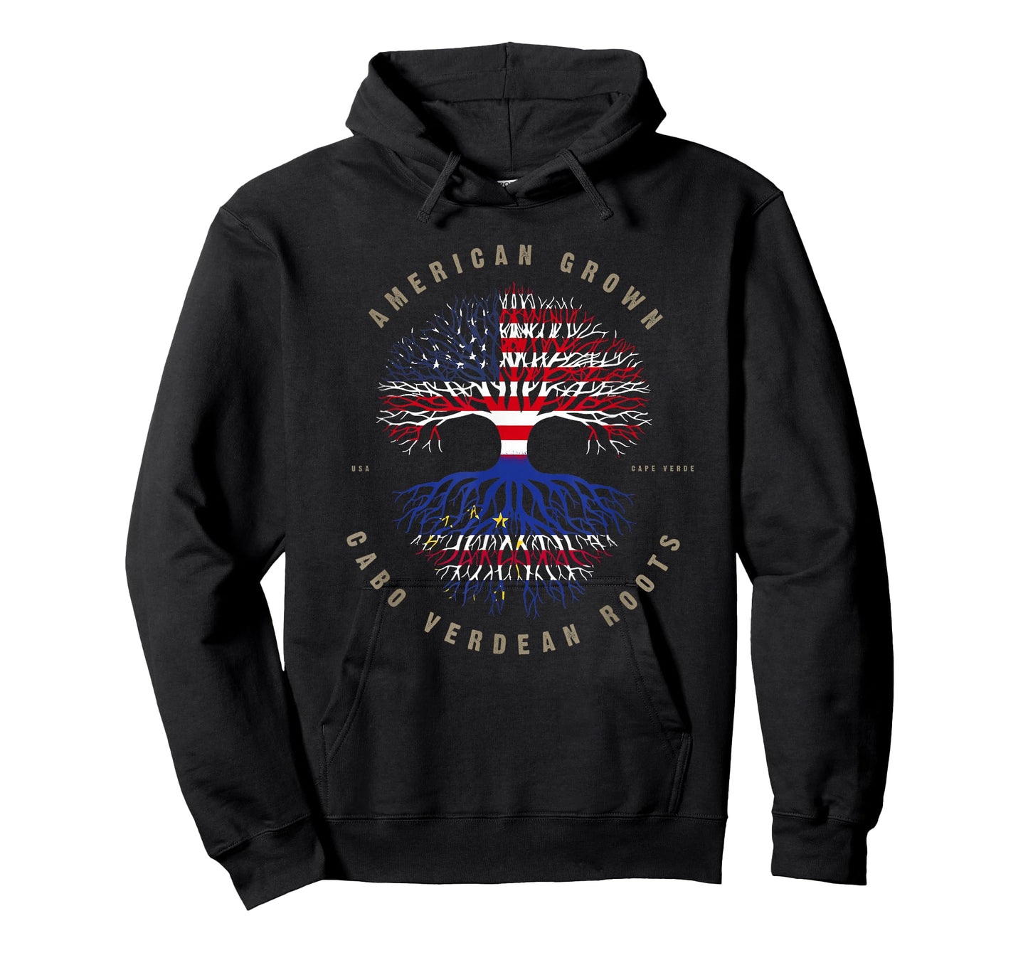 American Grown Cabo Verdean Roots Cape Verde Flag T-Shirt T-Shirt