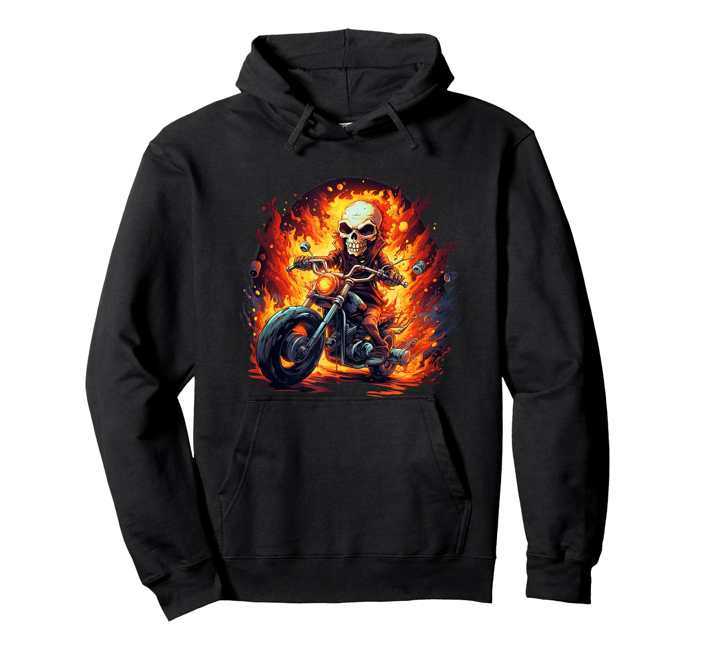 Nice Motorcycle Flames for Skull and Skeleton Lovers T-Shirt