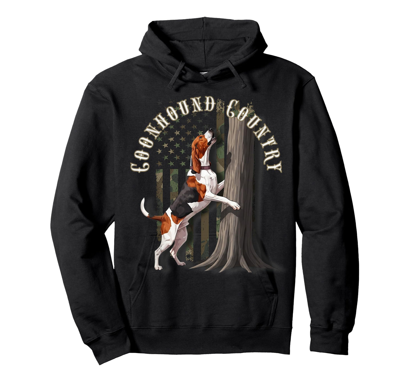 Camo Flag Treeing Walker Coonhound Dog: Coonhound Country T-Shirt