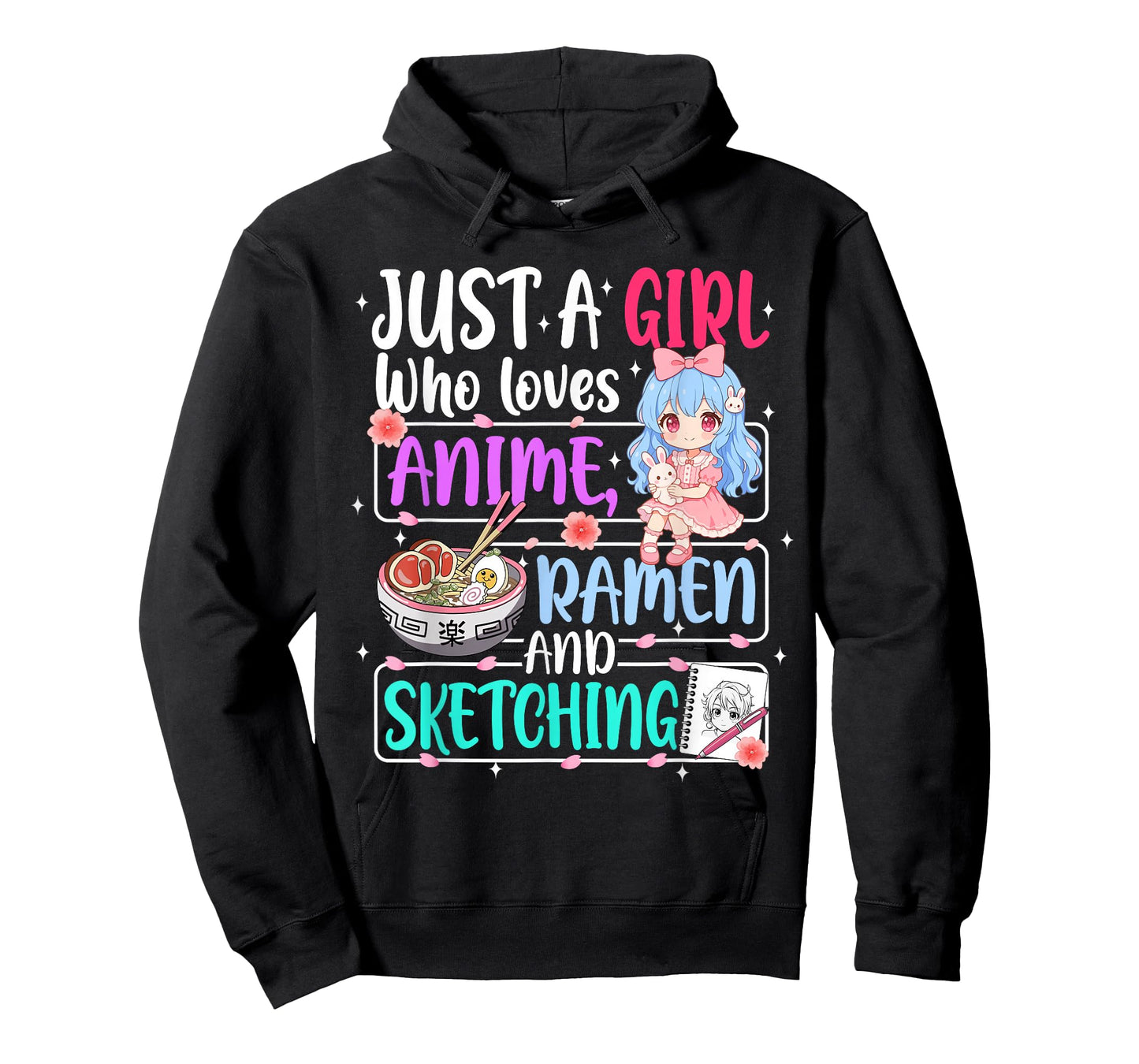 Just A Girl Who Loves Anime Ramen Sketching Japan Anime T-Shirt
