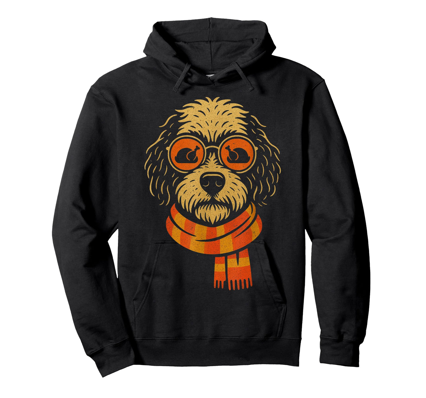 Funny Bernedoodle Thanksgiving Dog Turkey Glasses Fall Scarf T-Shirt