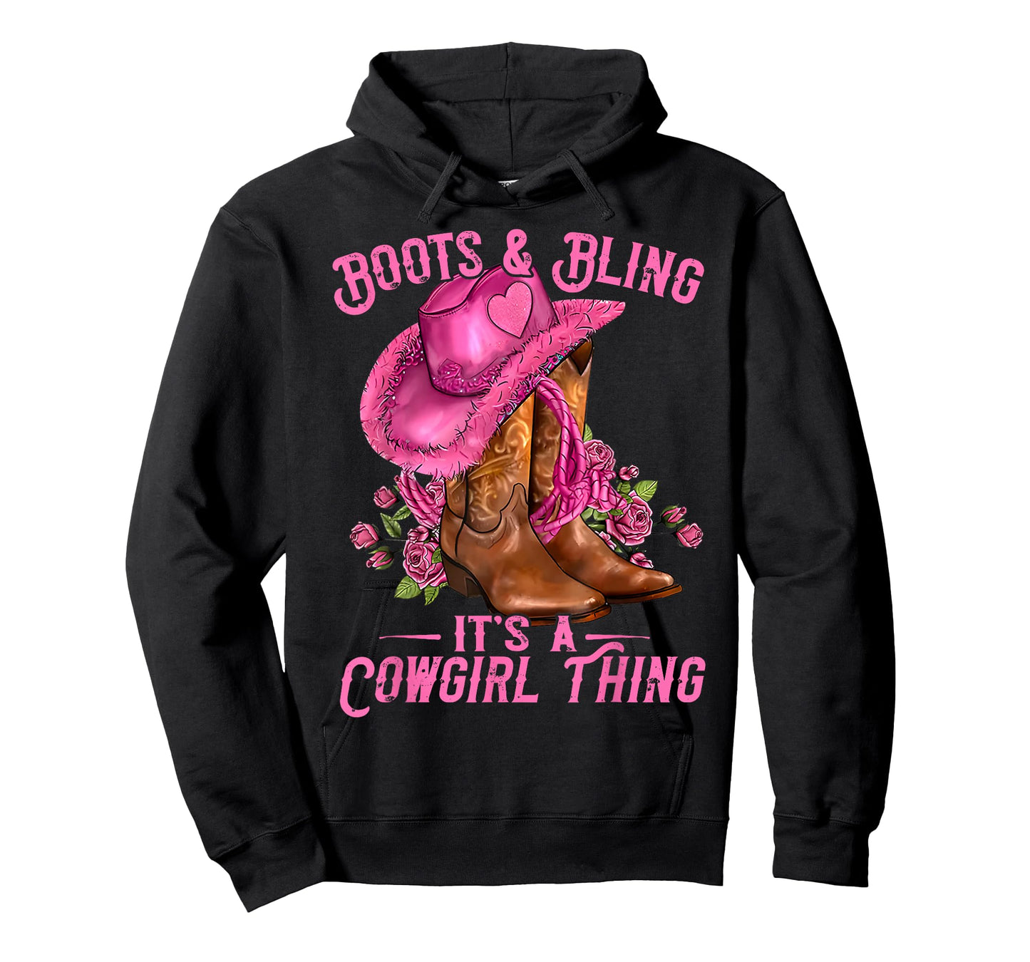 Western Rodeo Cowgirls Boots and Bling It's A Cowgirl Thing T-Shirt