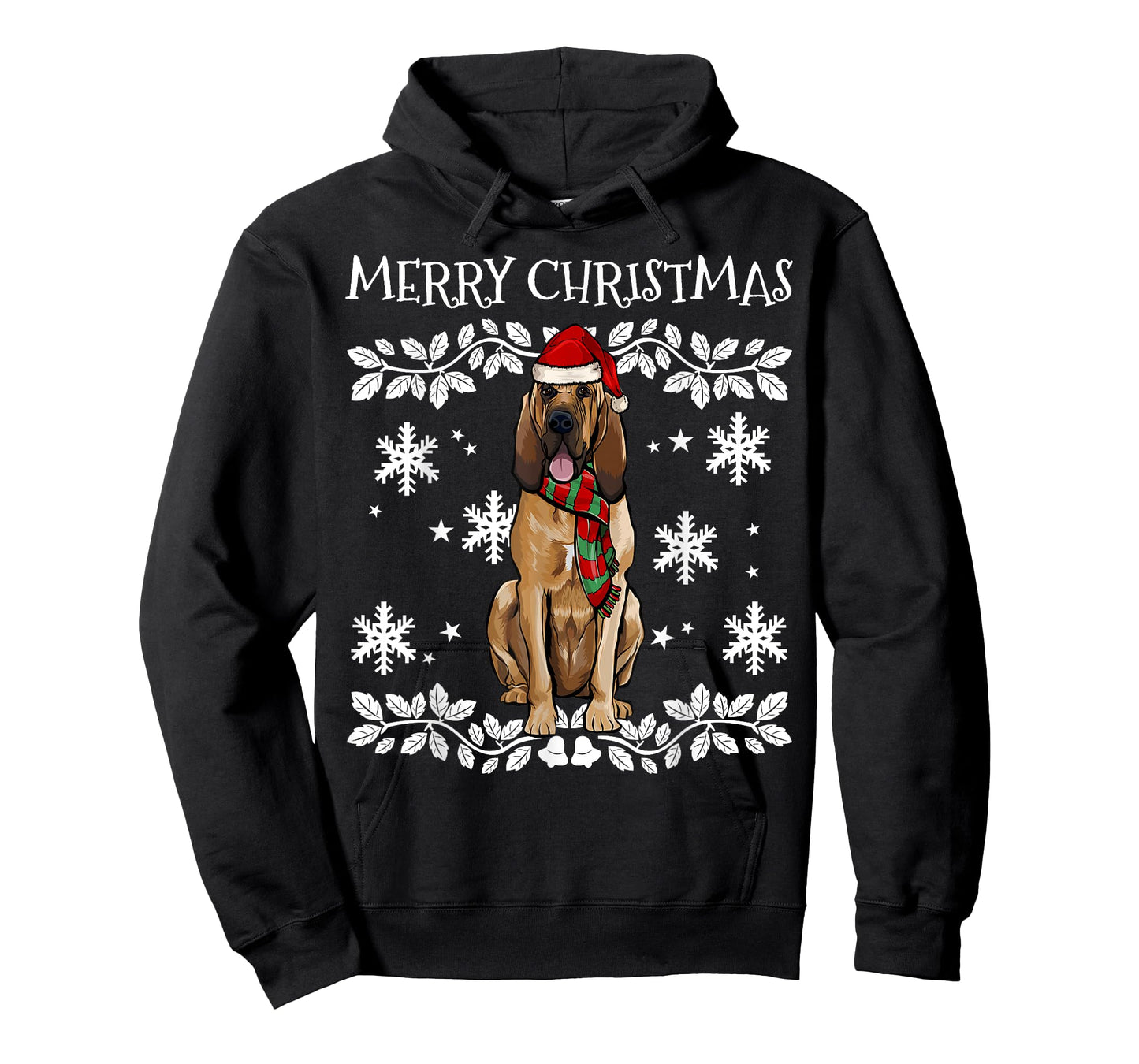 Merry Christmas Ornament Bloodhound Xmas Santa T-Shirt