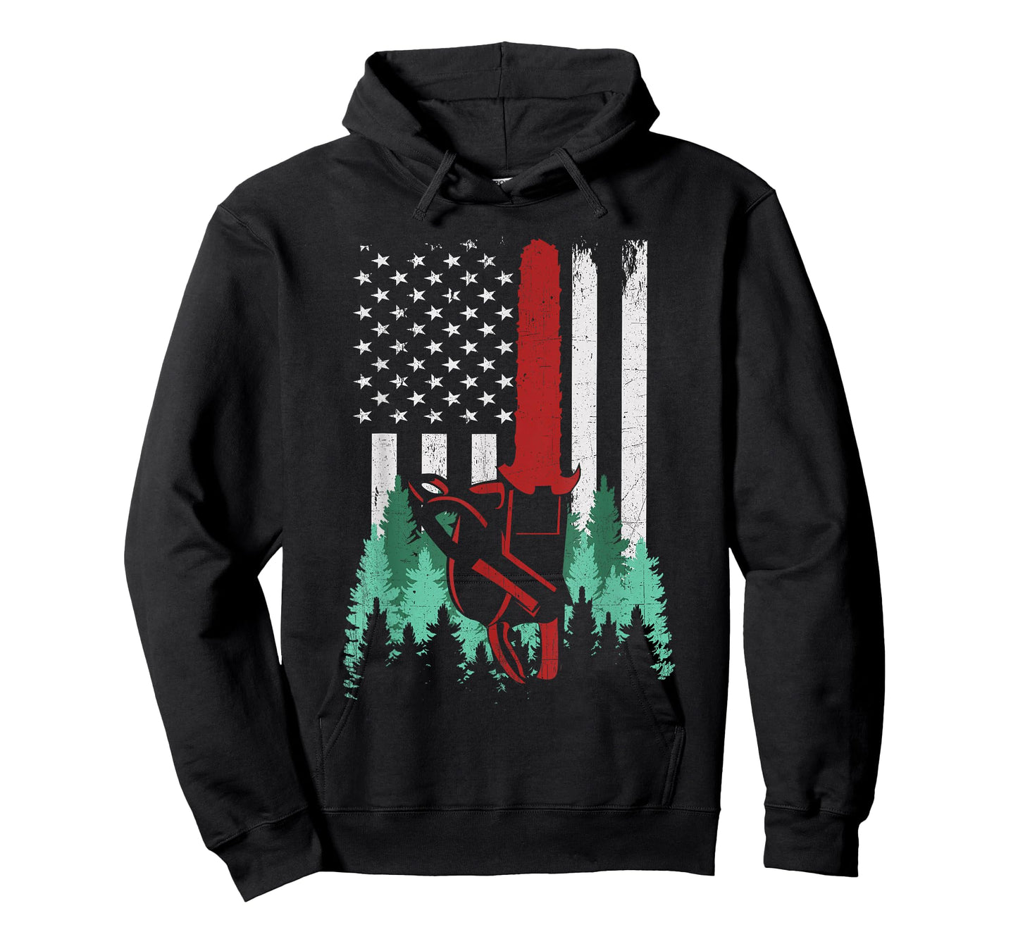 Funny Thin Red Line Logger Arborist Lumberjack American Flag Women Men T-Shirt