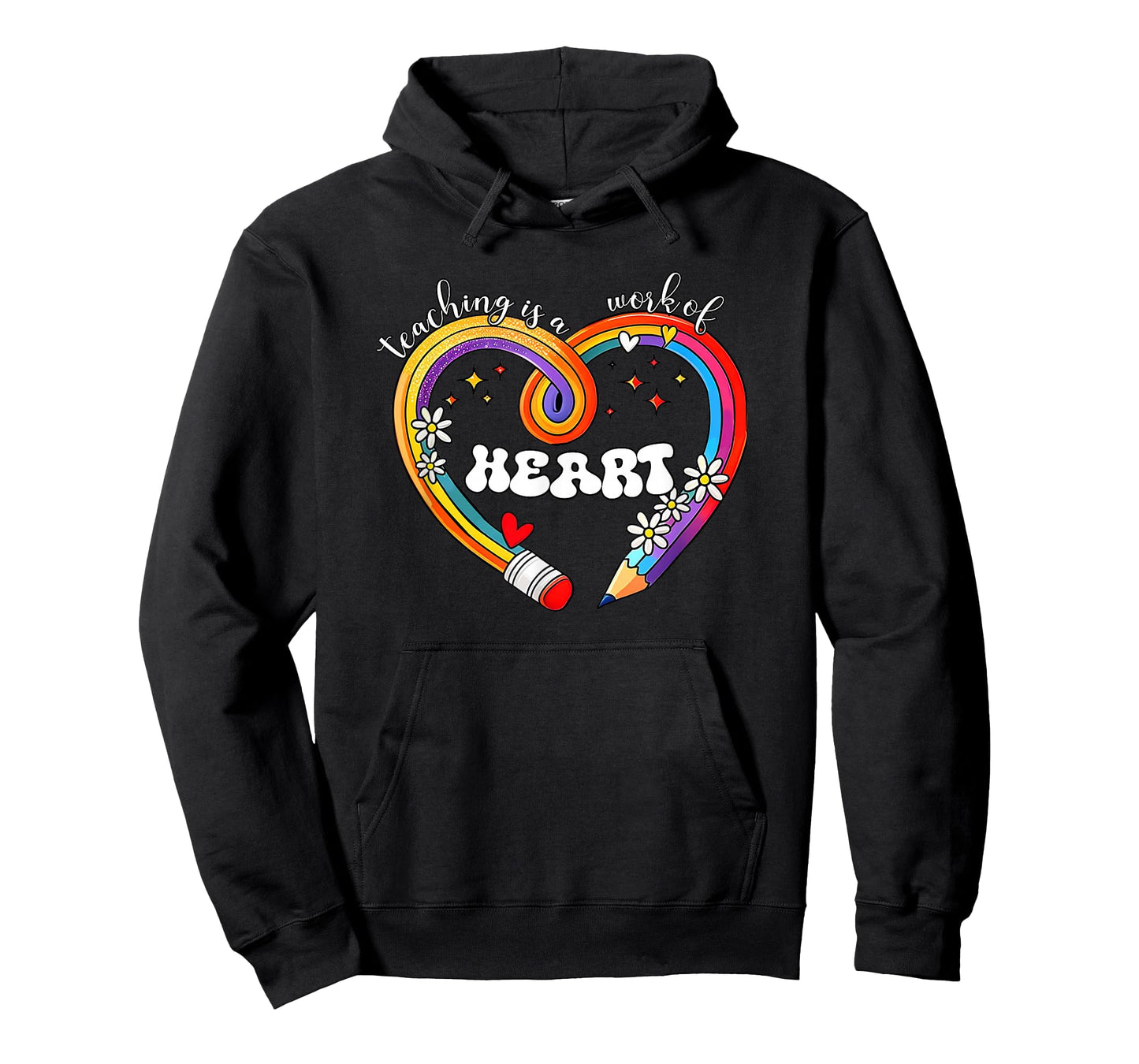 Teacher Back To School Teaching Is A Work Of Heart Pencil T-Shirt