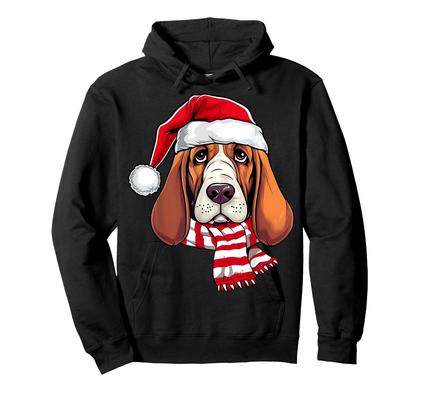 Santa Basset Hound Christmas Dog Lover Men Women Kids T-Shirt
