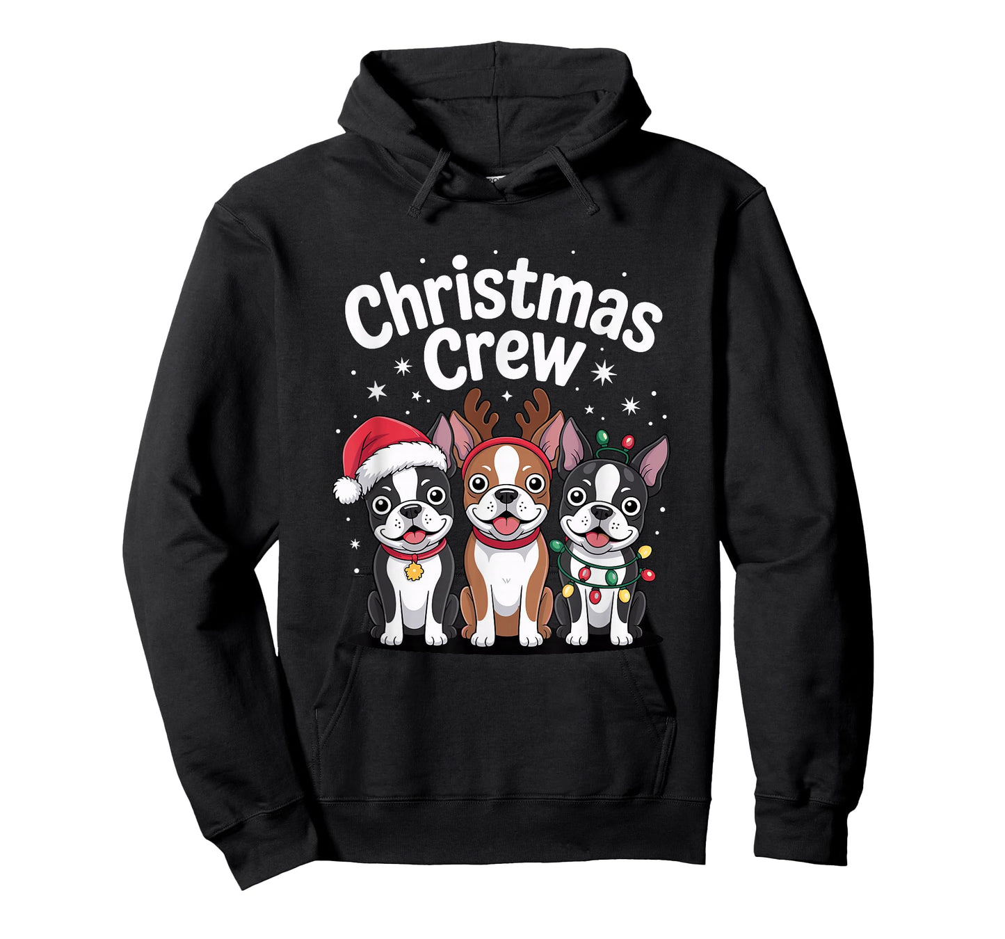 Christmas Crew Xmas Puppy Dog Funny Christmas Boston Terrier T-Shirt