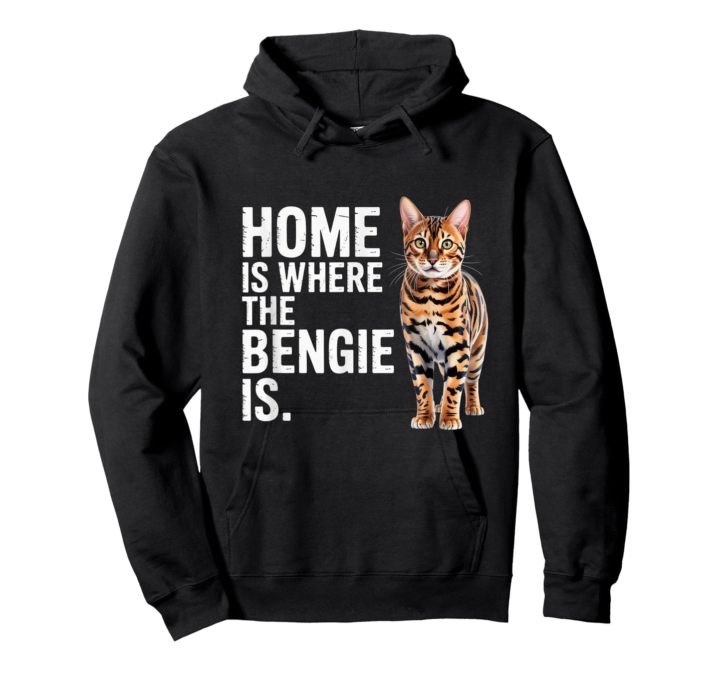Bengal Cat Lover & Owner Funny Home is Where The Bengie is T-Shirt
