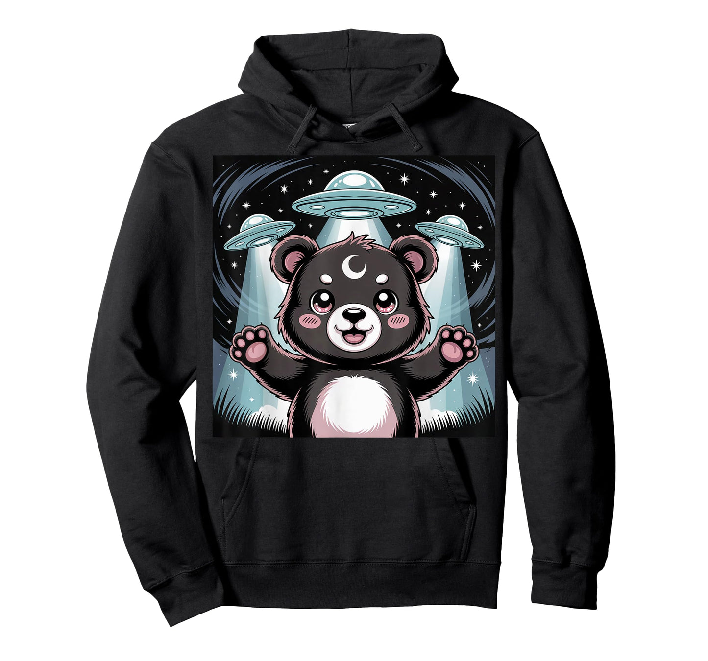 Bear Alien UFOs Aesthetic Kawaii Goth Girl Clothes Pink Goth T-Shirt