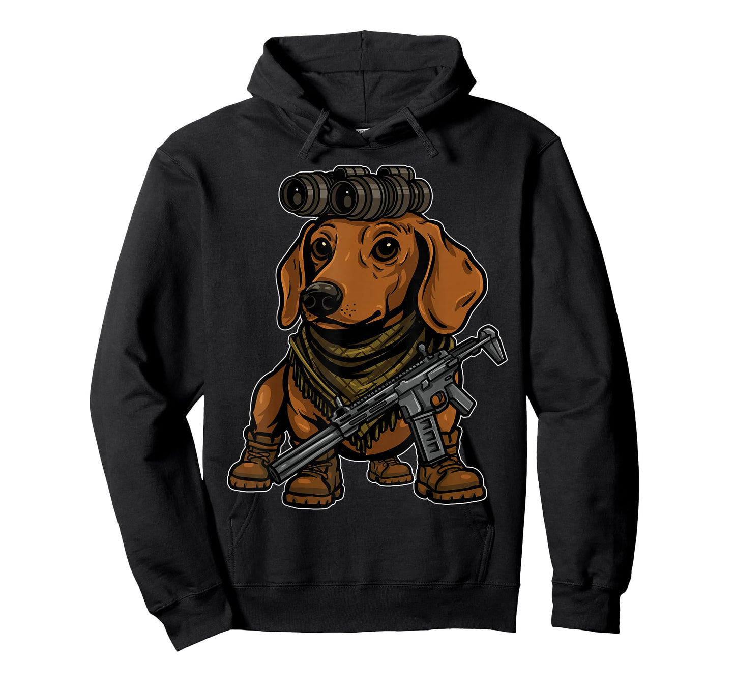Dachshund Dog with NVG Funny Tactical Wiener Military Meme T-Shirt