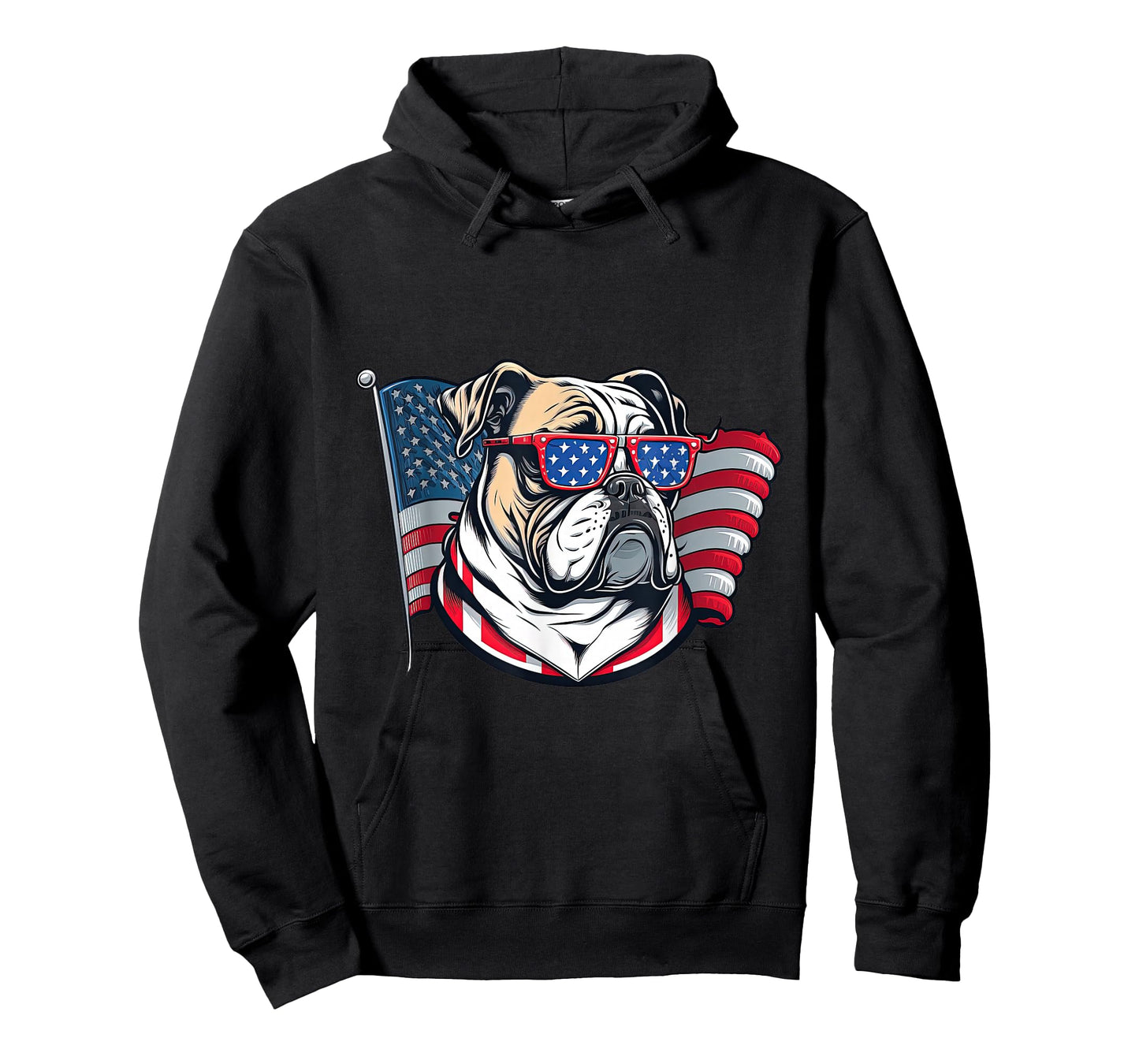 Bulldog: A Patriotic American on 4th of July T-Shirt