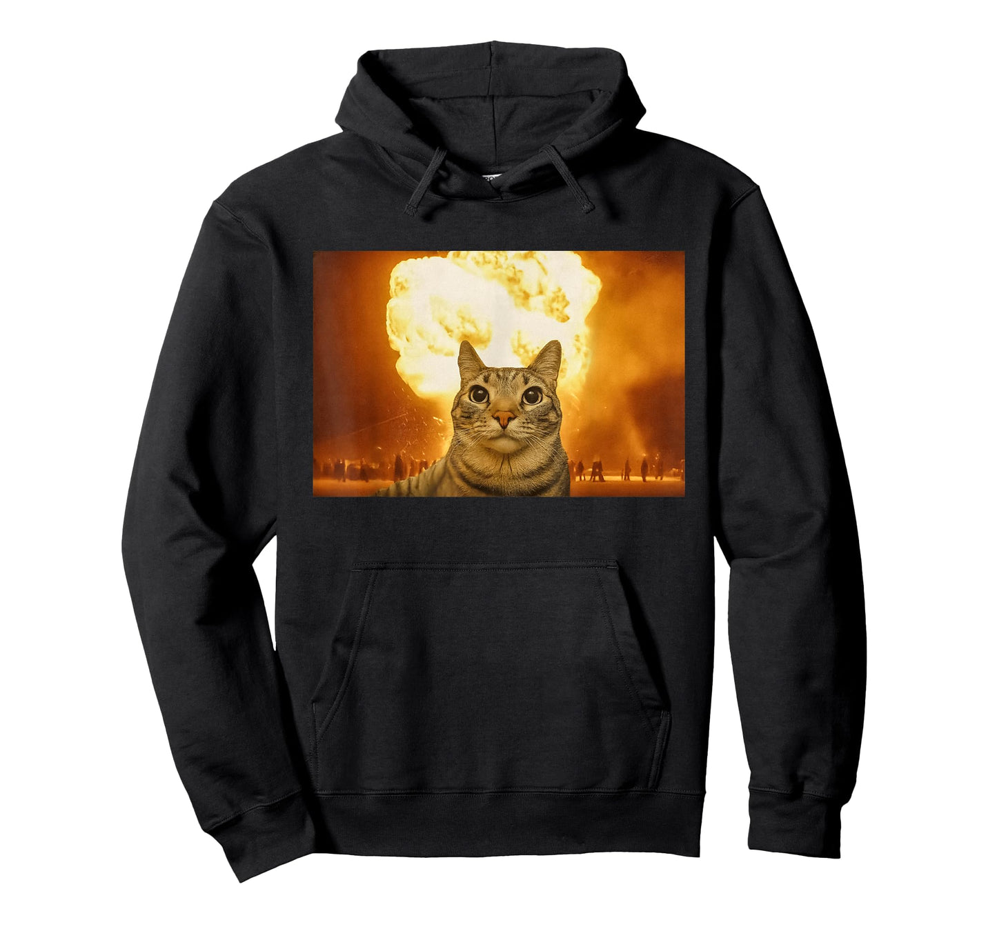 Funny Cat Explosion Meme Brain Rot Men Women Humor T-Shirt