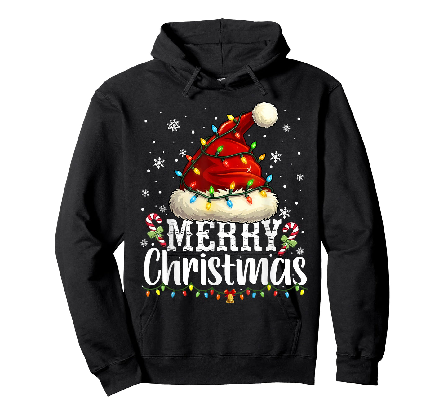Merry Christmas Lights Santa Hat Xmas Family Pajamas Holiday T-Shirt