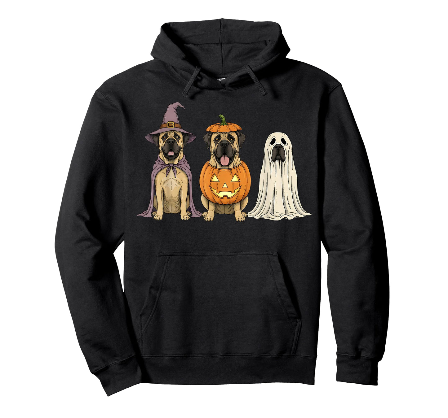 Spooky Ghost English Mastiff Pumpkin Halloween Dog Lover T-Shirt