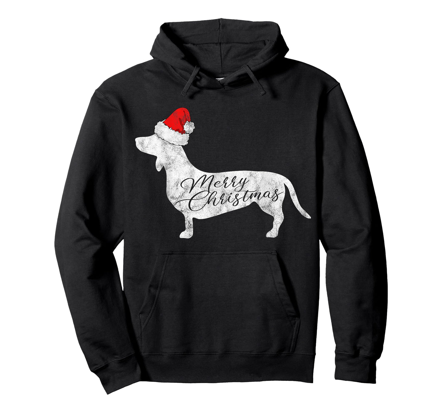 Dachshund Merry Christmas T-Shirt I Doxie Santa Silhouette T-Shirt