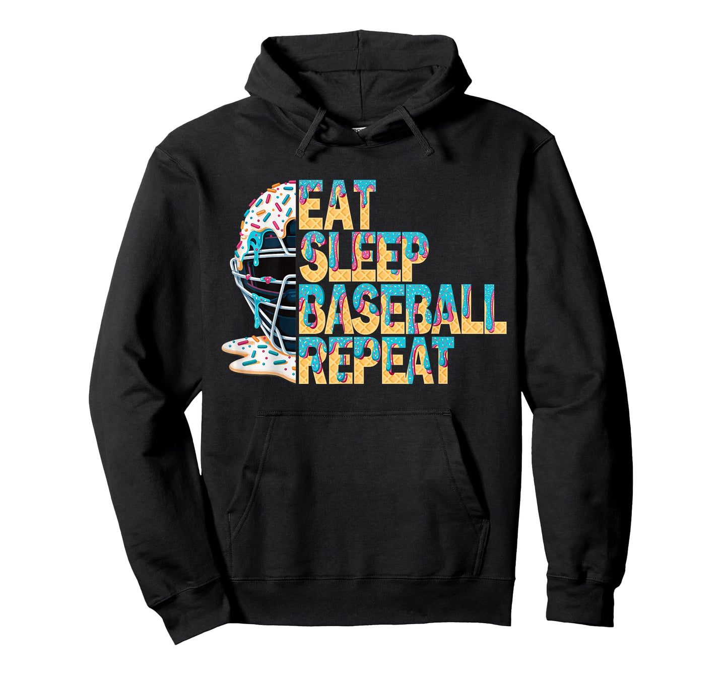 Eat Sleep Baseball Repeat Baseball Player Tee Ice Cream Drip T-Shirt