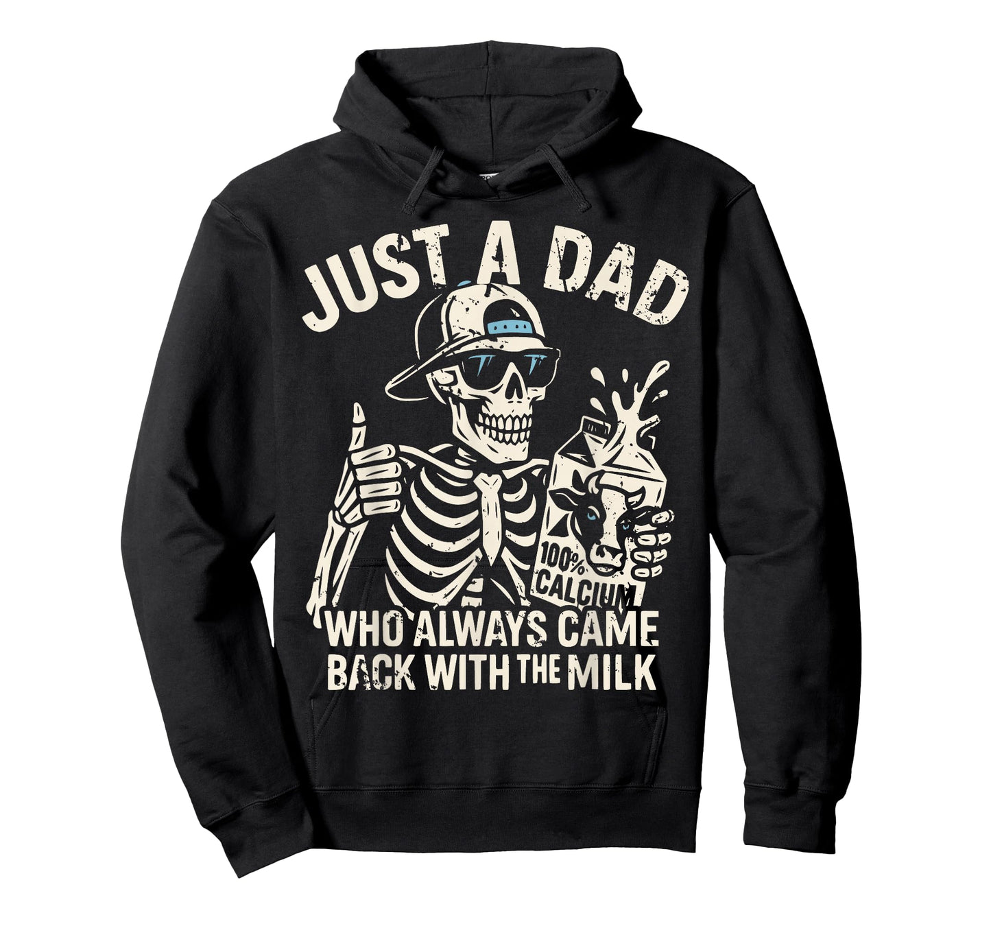 Skeleton Funny Just A Dad Who Always Came Back With The Milk T-Shirt