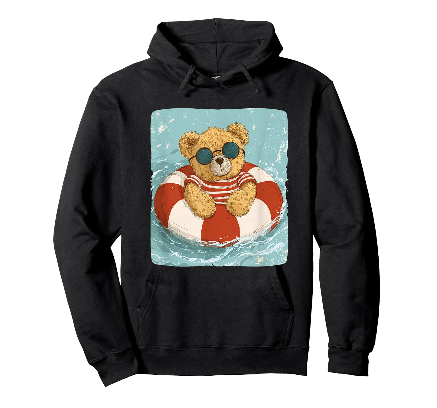 Handsome Teddy Bear in Pool Ring with Sunglasses Costume T-Shirt