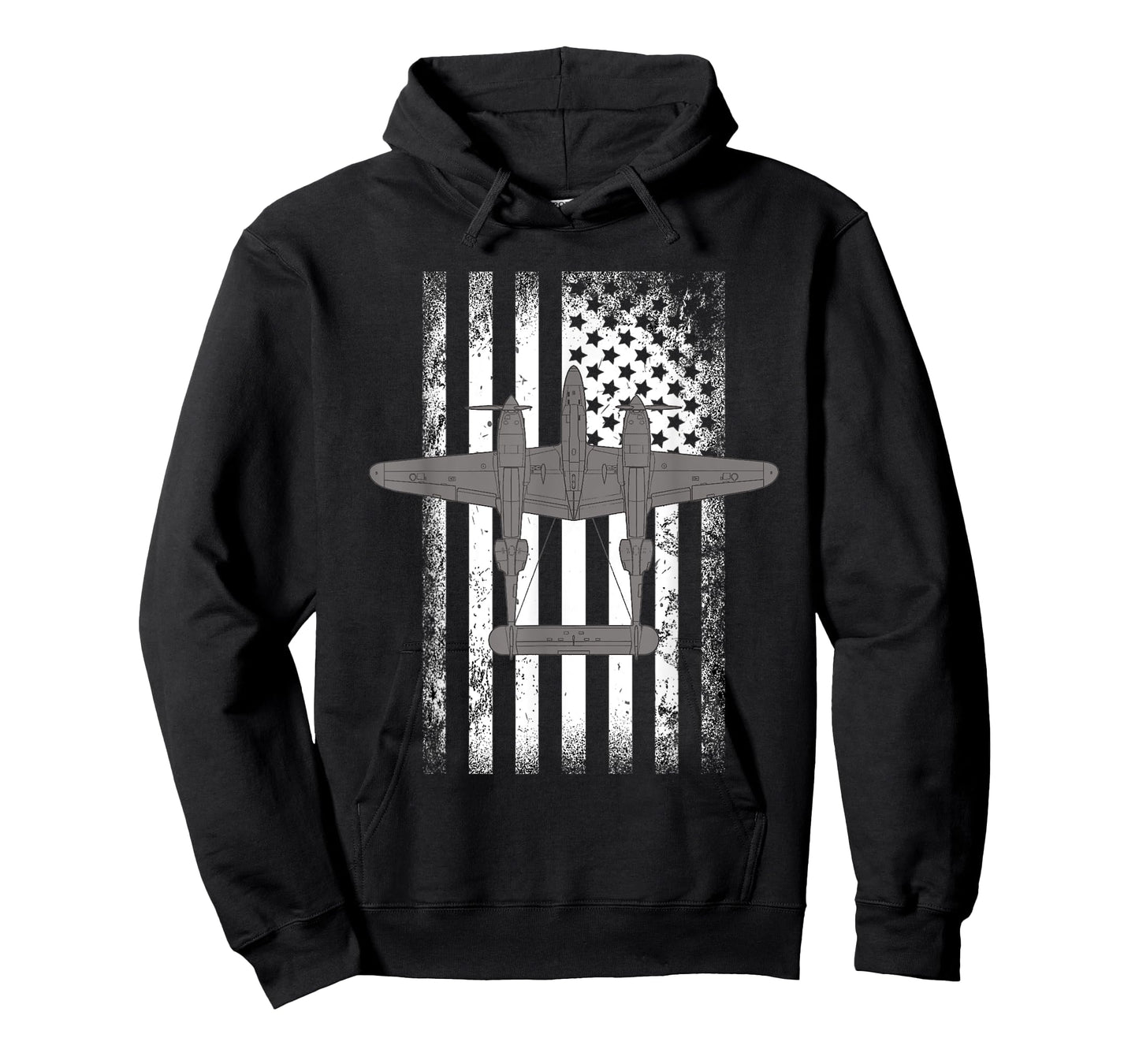 P-38 Lightning Warbird American Flag Fighter Airplane Women Men T-Shirt