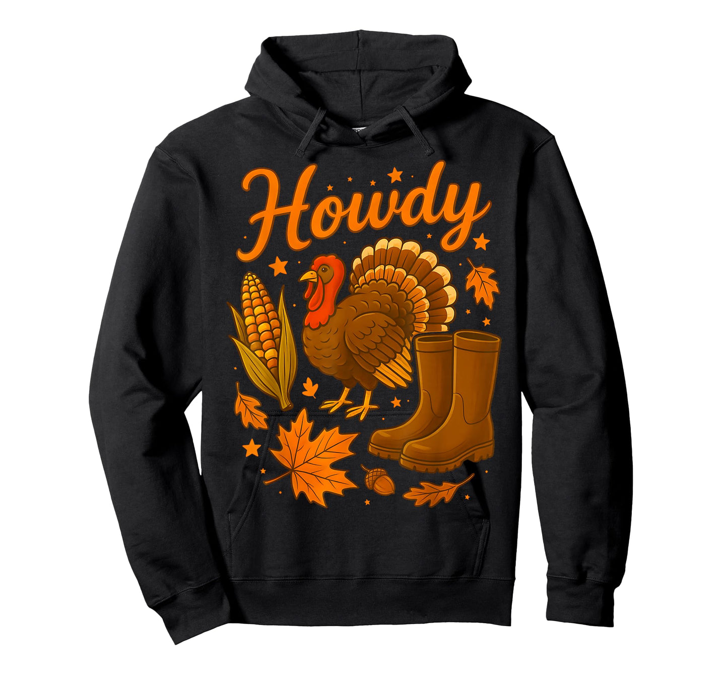 Howdy Cowgirl Western Rodeo Cozy Fall Thanksgiving Turkey T-Shirt