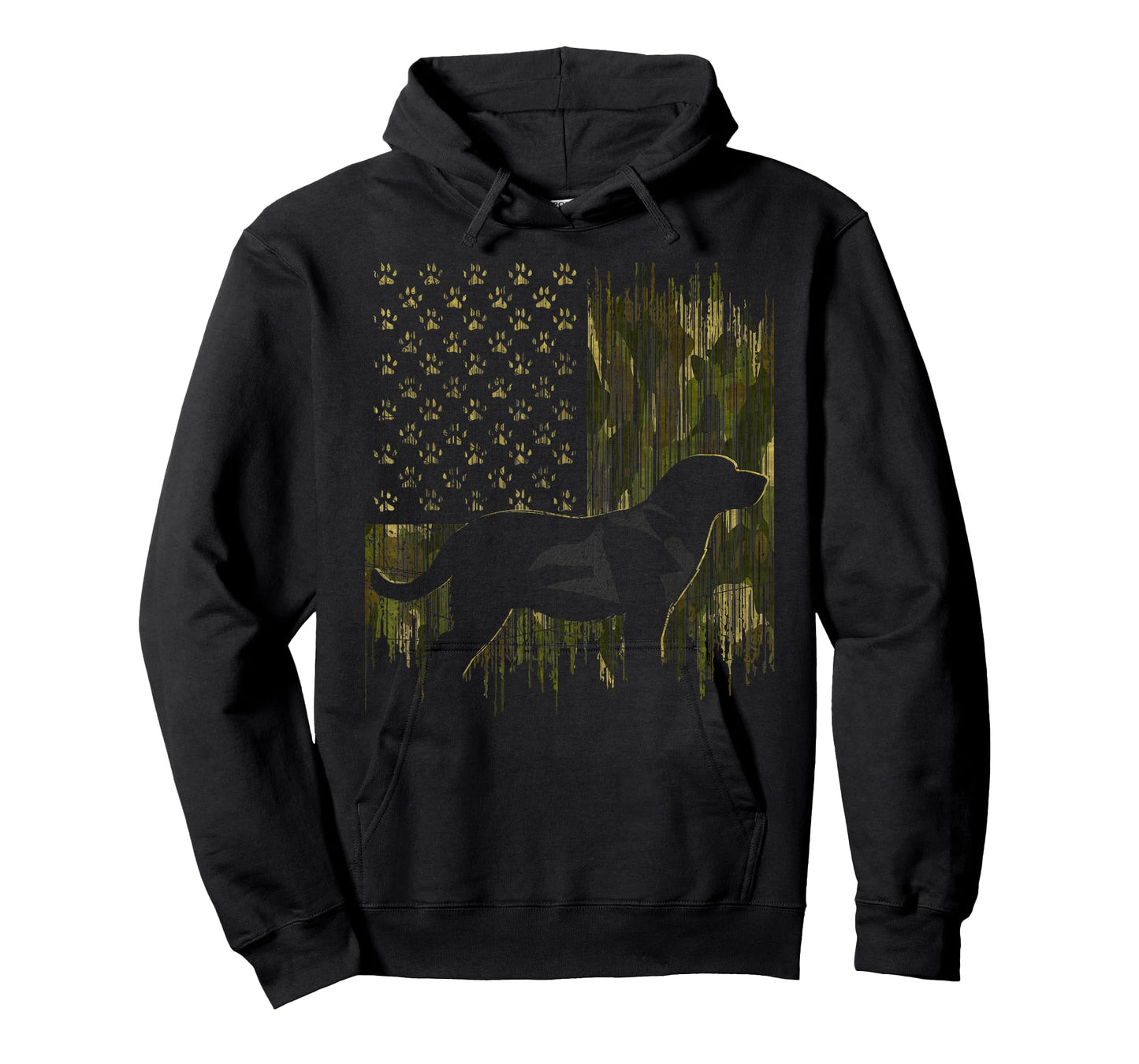 Vintage Camouflage USA Flag Love Labrador Dog Lab Silhouette T-Shirt