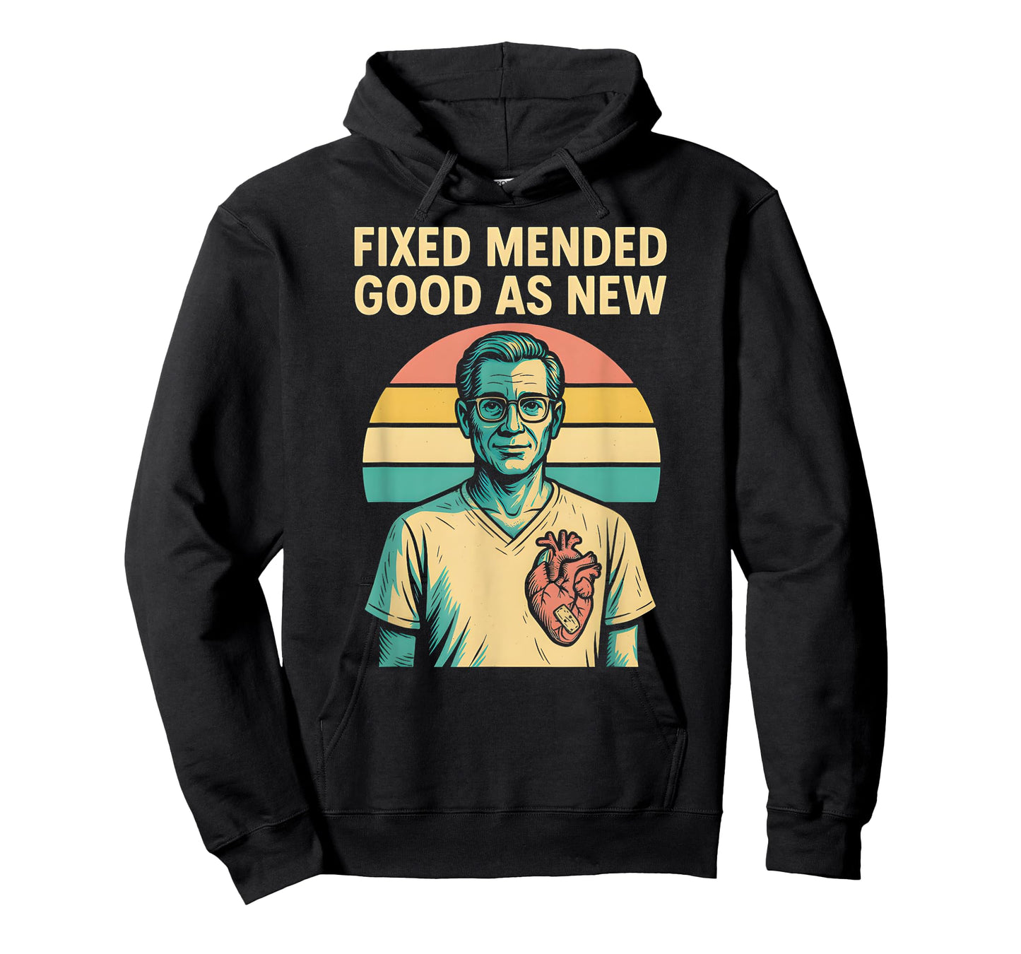Cardiac Surgery Fixed Mended Retro Mens Get Well T-Shirt