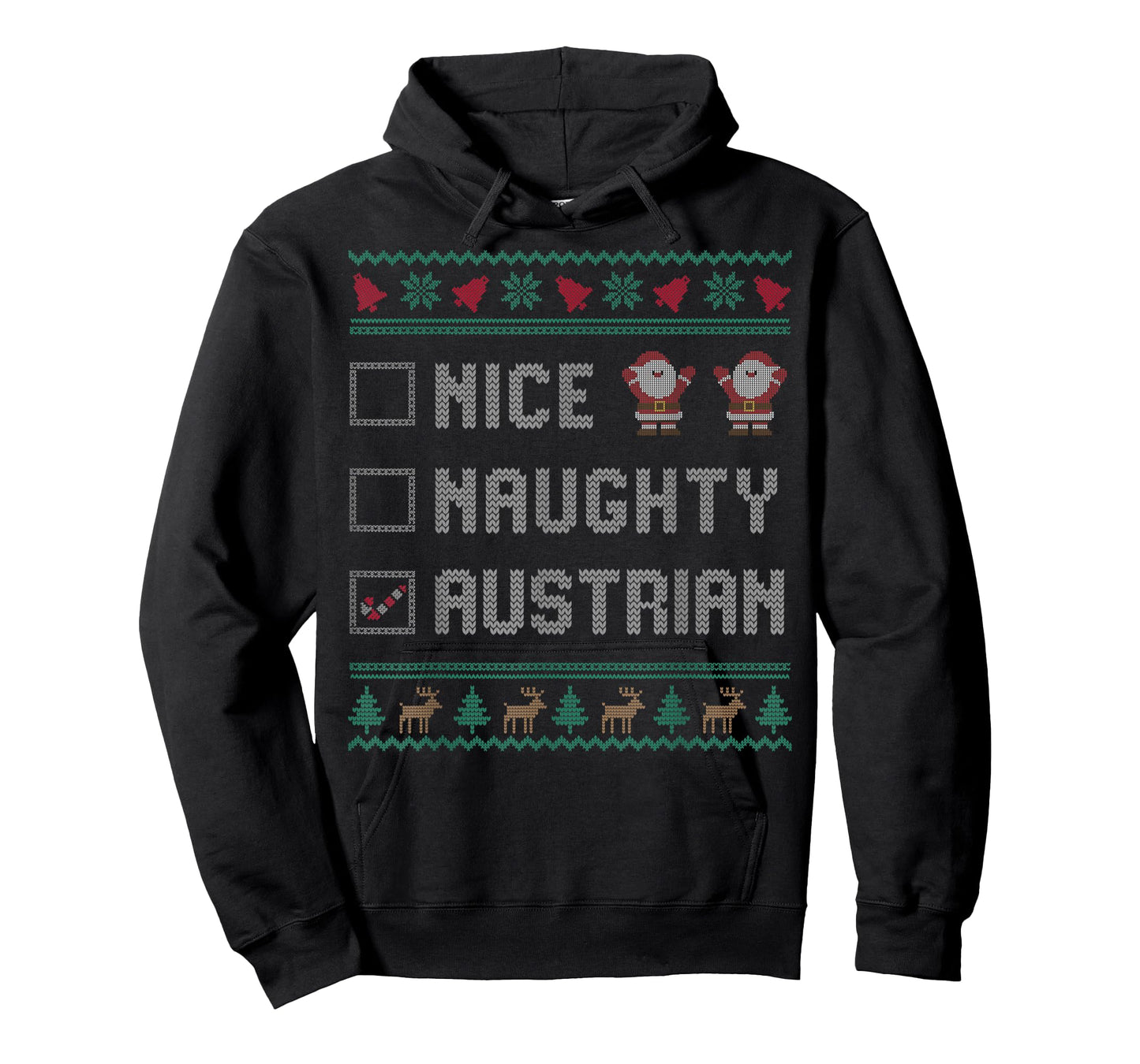 Nice Naughty Austrian Christmas Pajama Matching T-Shirt