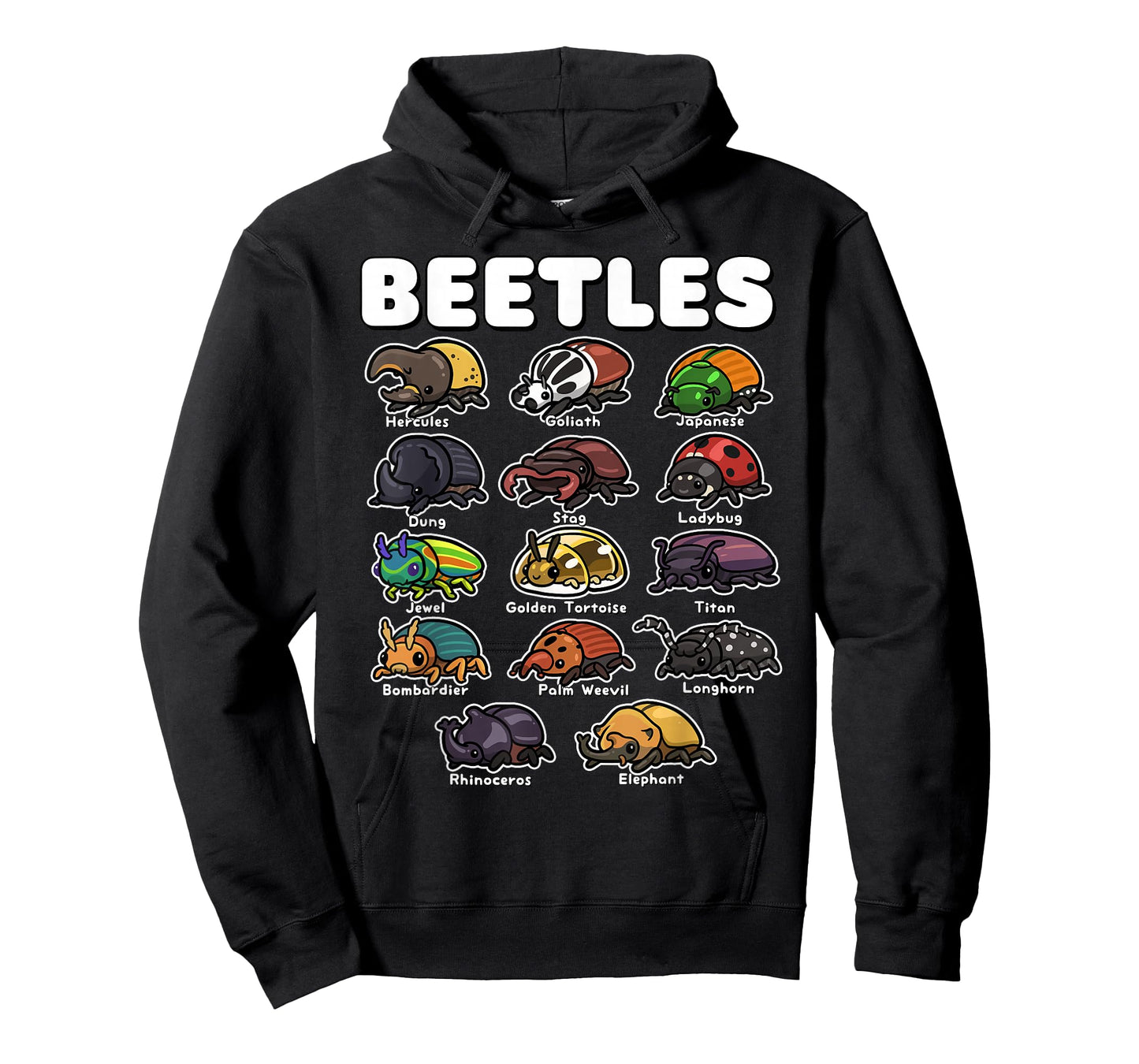 Cute Beetles Collection Funny Insect Cartoon Entomology Art T-Shirt