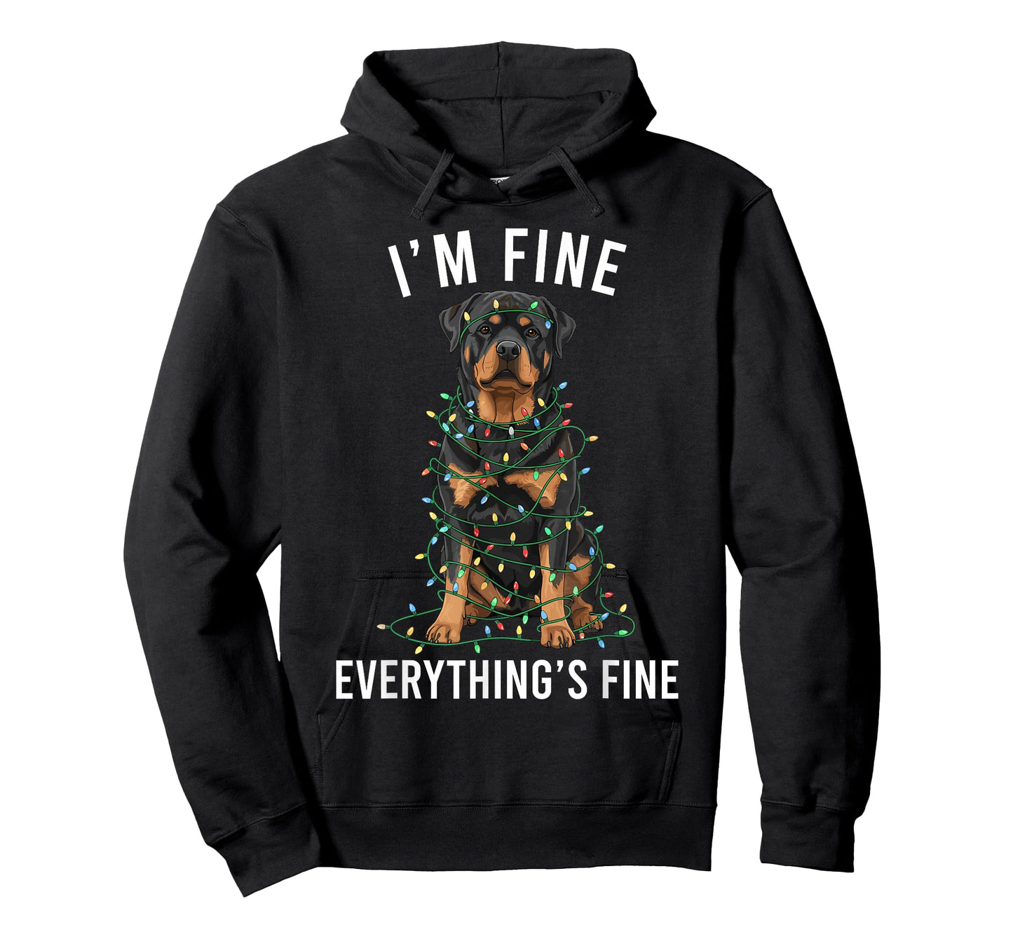 Rottweiler Christmas I'm Fine Everything is Fine T-Shirt