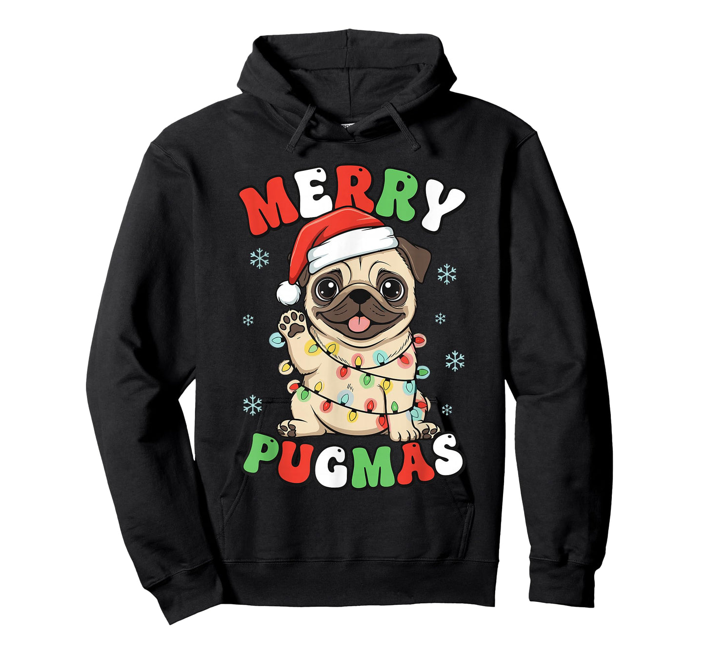 Pug Christmas Pajamas Shirt for Women, Funny Merry Pugmas T-Shirt