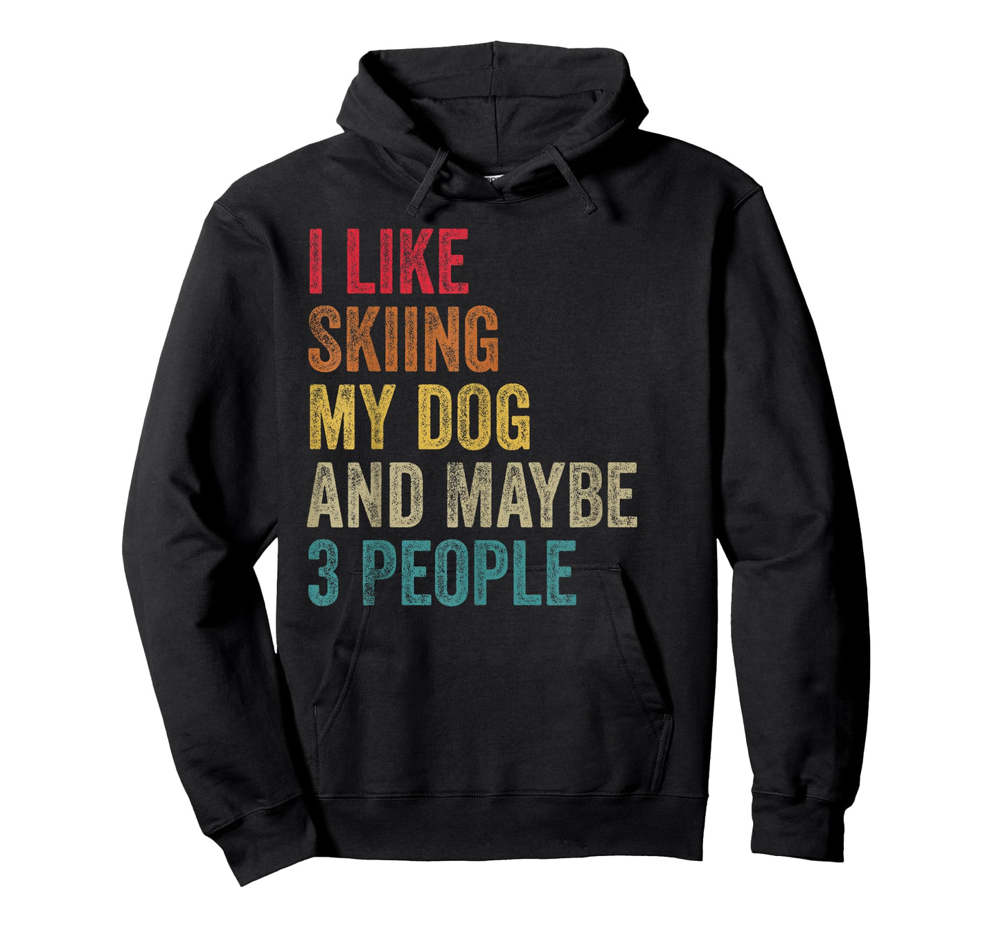 I like Skiing My Dog & maybe 3 people Men Women vintage T-Shirt