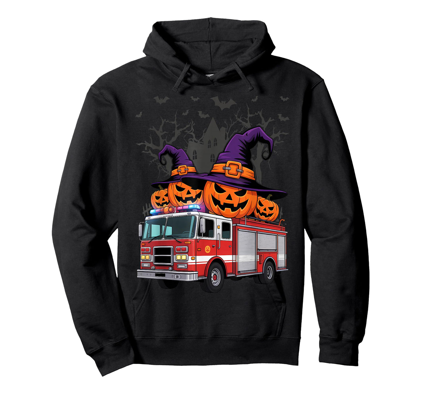 Kids Firetruck Pumpkin Firefighter Toddler Boys Halloween T-Shirt