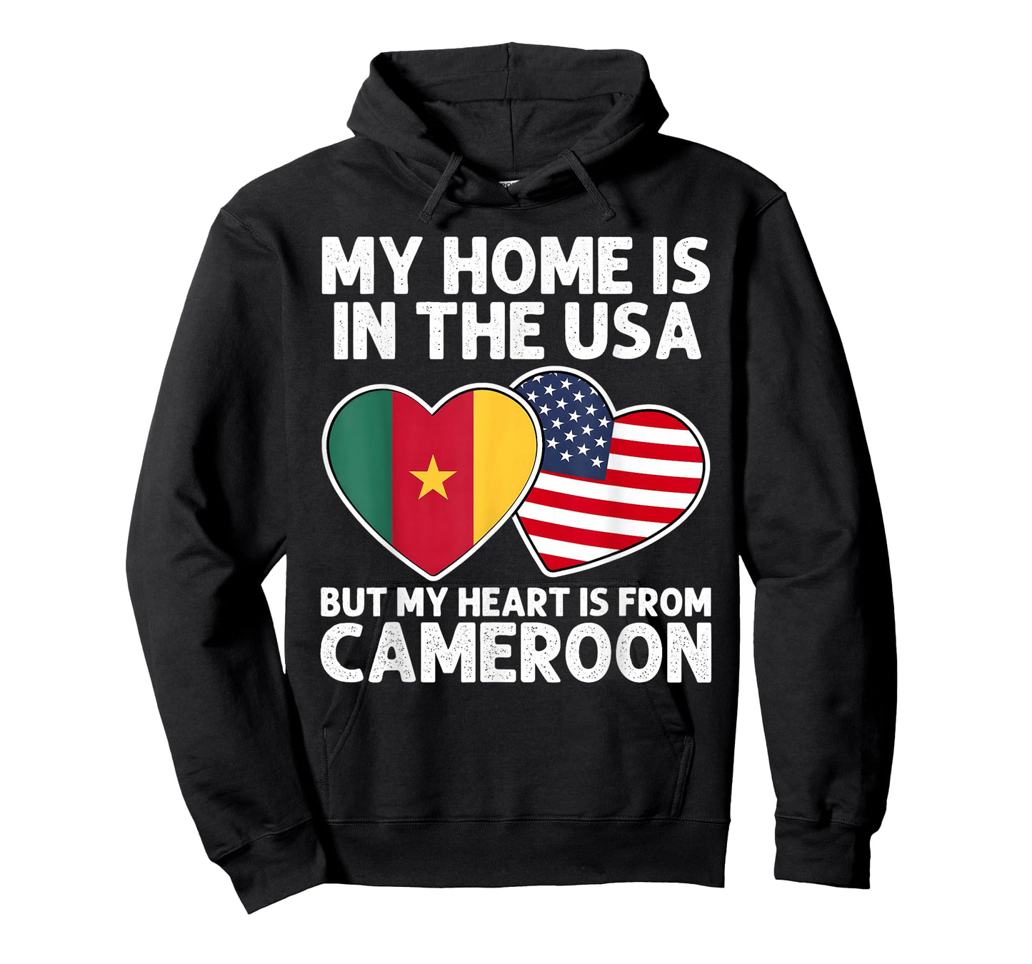 My Home USA My Heart Cameroon Cameroonian American Pride T-Shirt